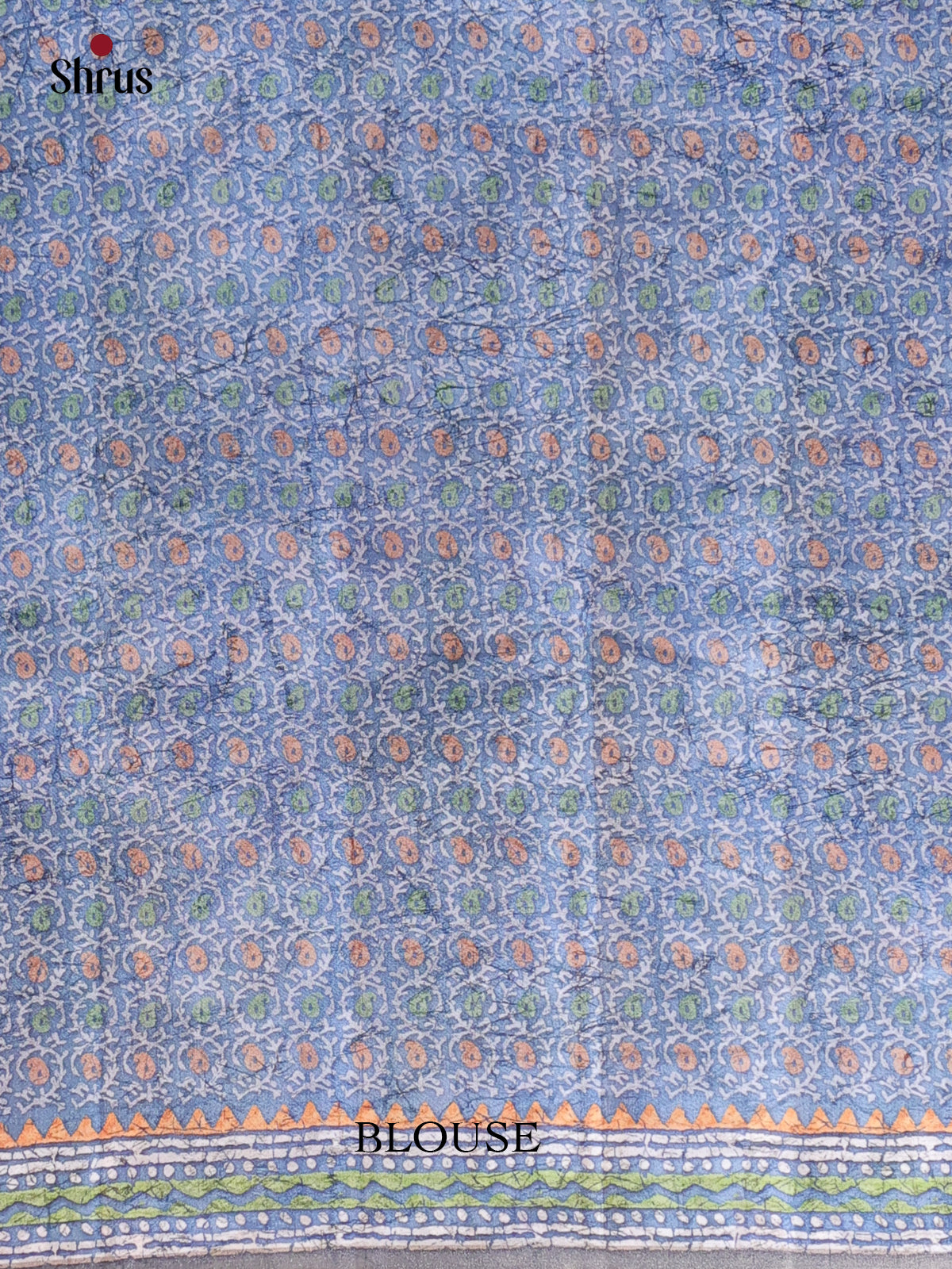 Pink & Blue - Batik printed Semi Tussar Saree - Shop on Shrus.com