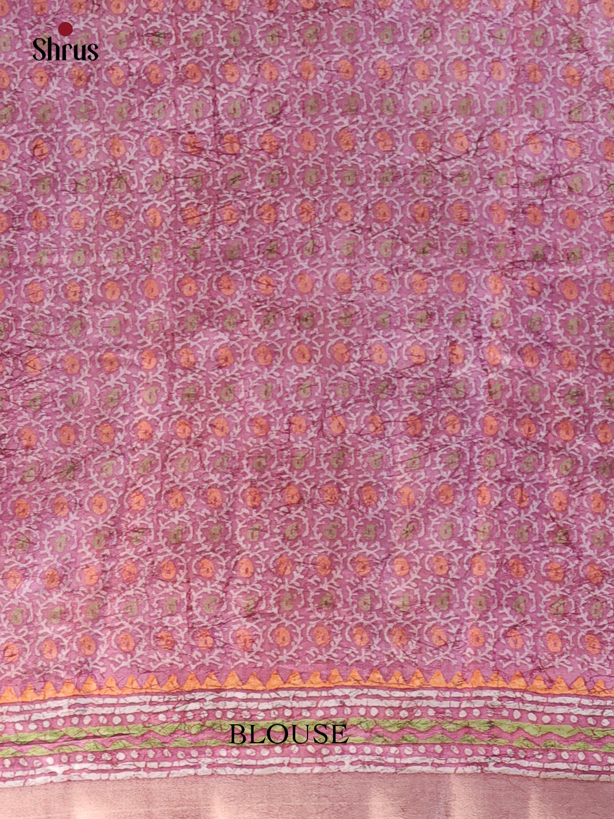 Blue & Purple - Batik printed Semi Tussar Saree - Shop on Shrus.com