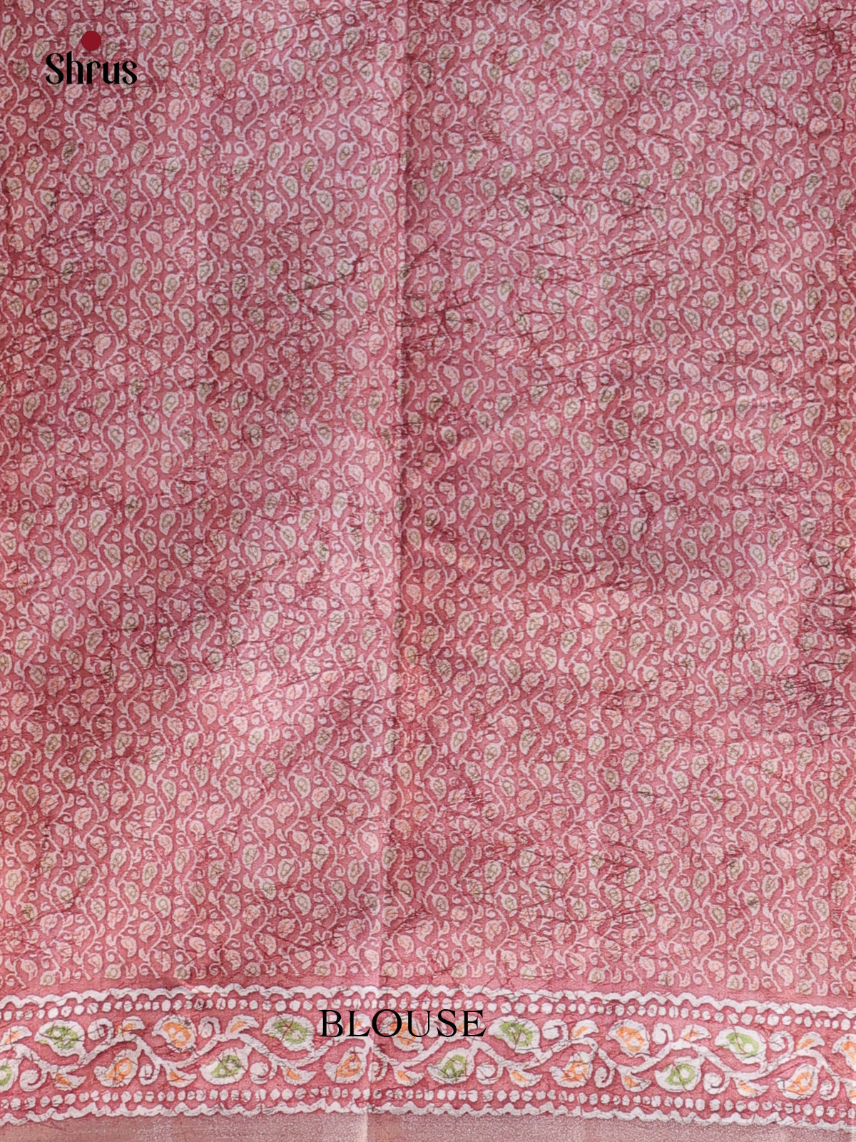 Mauve &Onion Peel - Batik printed Semi Tussar Saree - Shop on Shrus.com