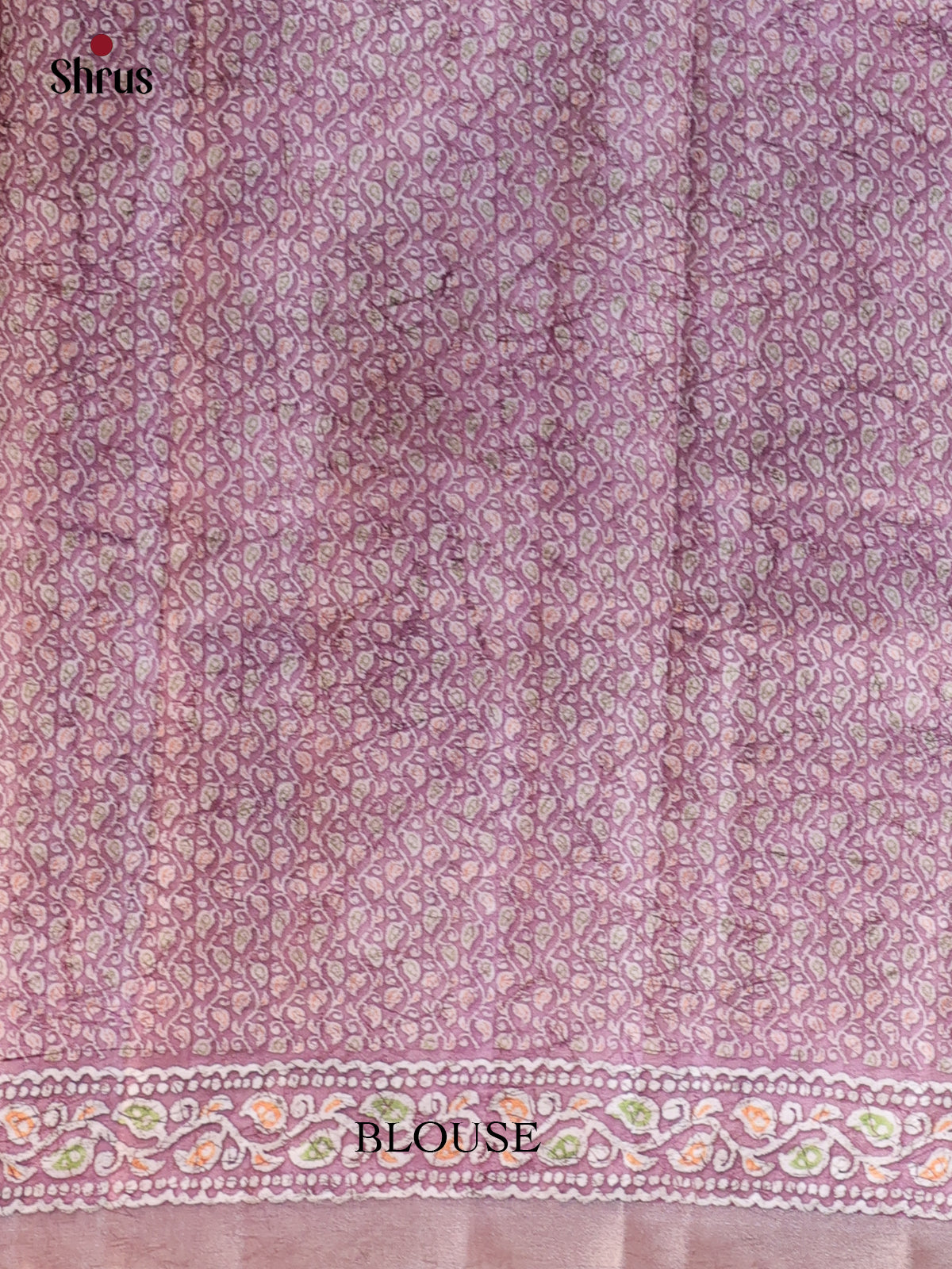 Blue & Purple - Batik printed Semi Tussar Saree - Shop on Shrus.com