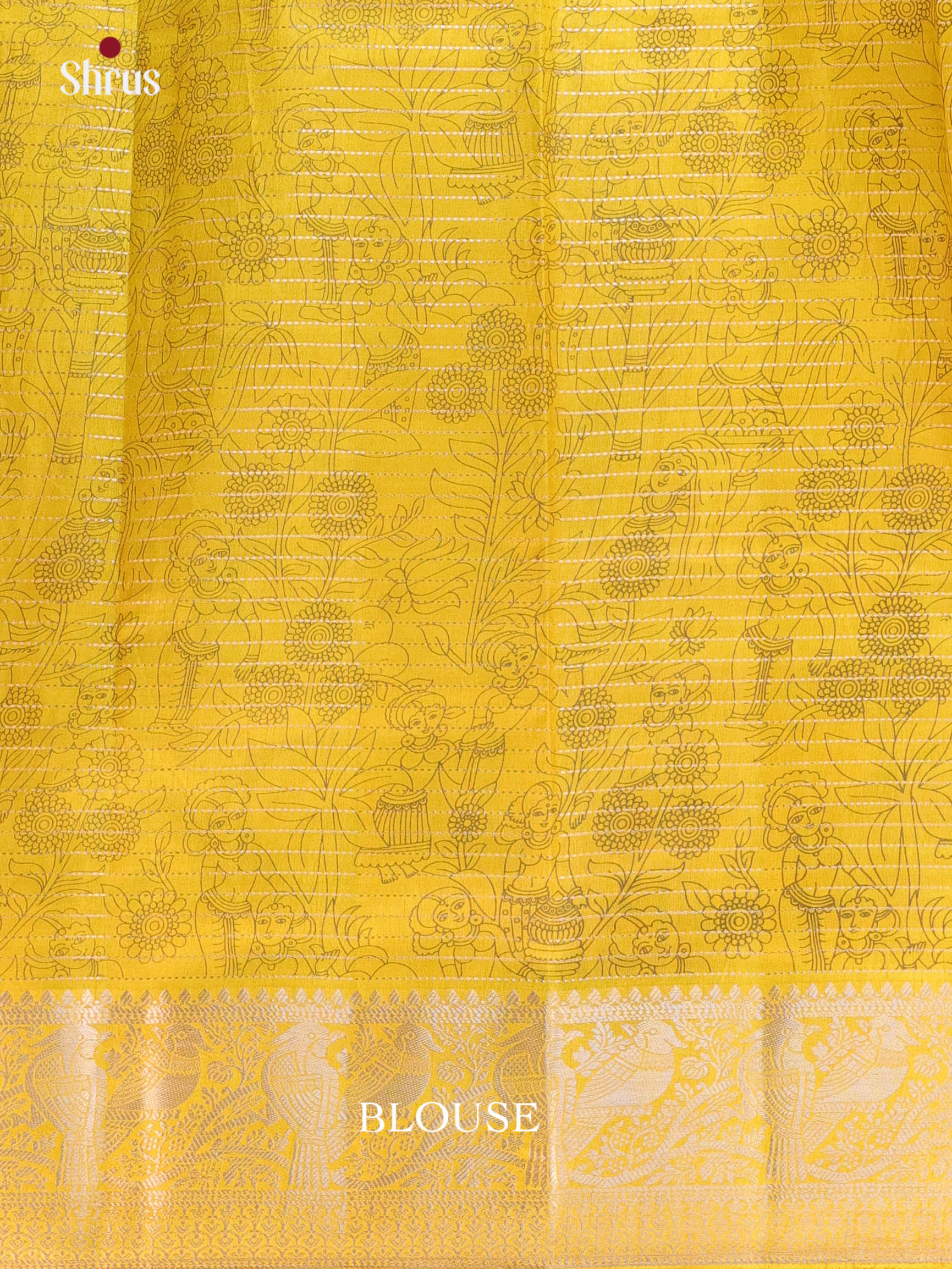 Violet & Yellow - Semi Tussar Saree - Shop on Shrus.com
