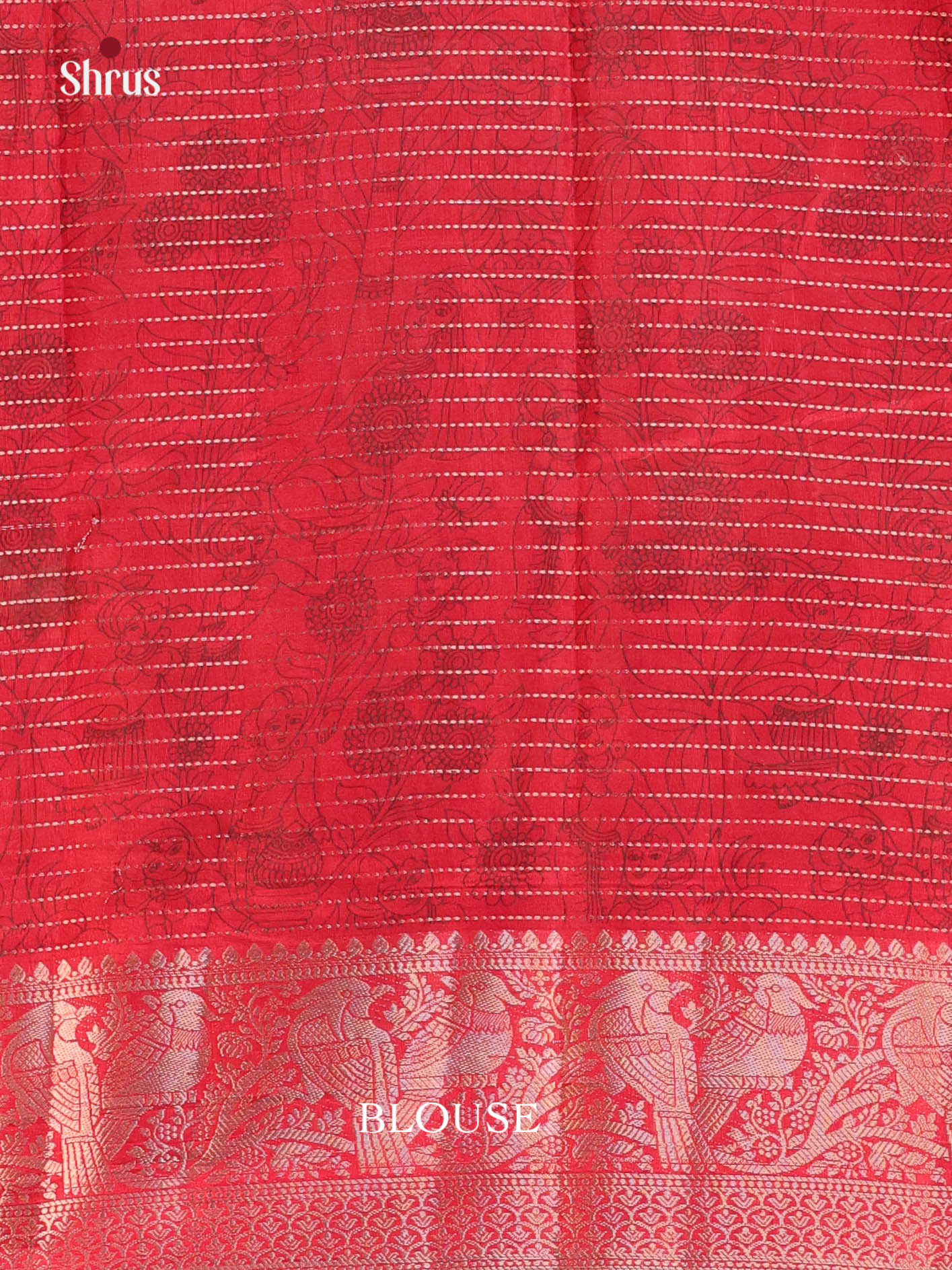 Green & Red - Semi Tussar Saree - Shop on Shrus.com