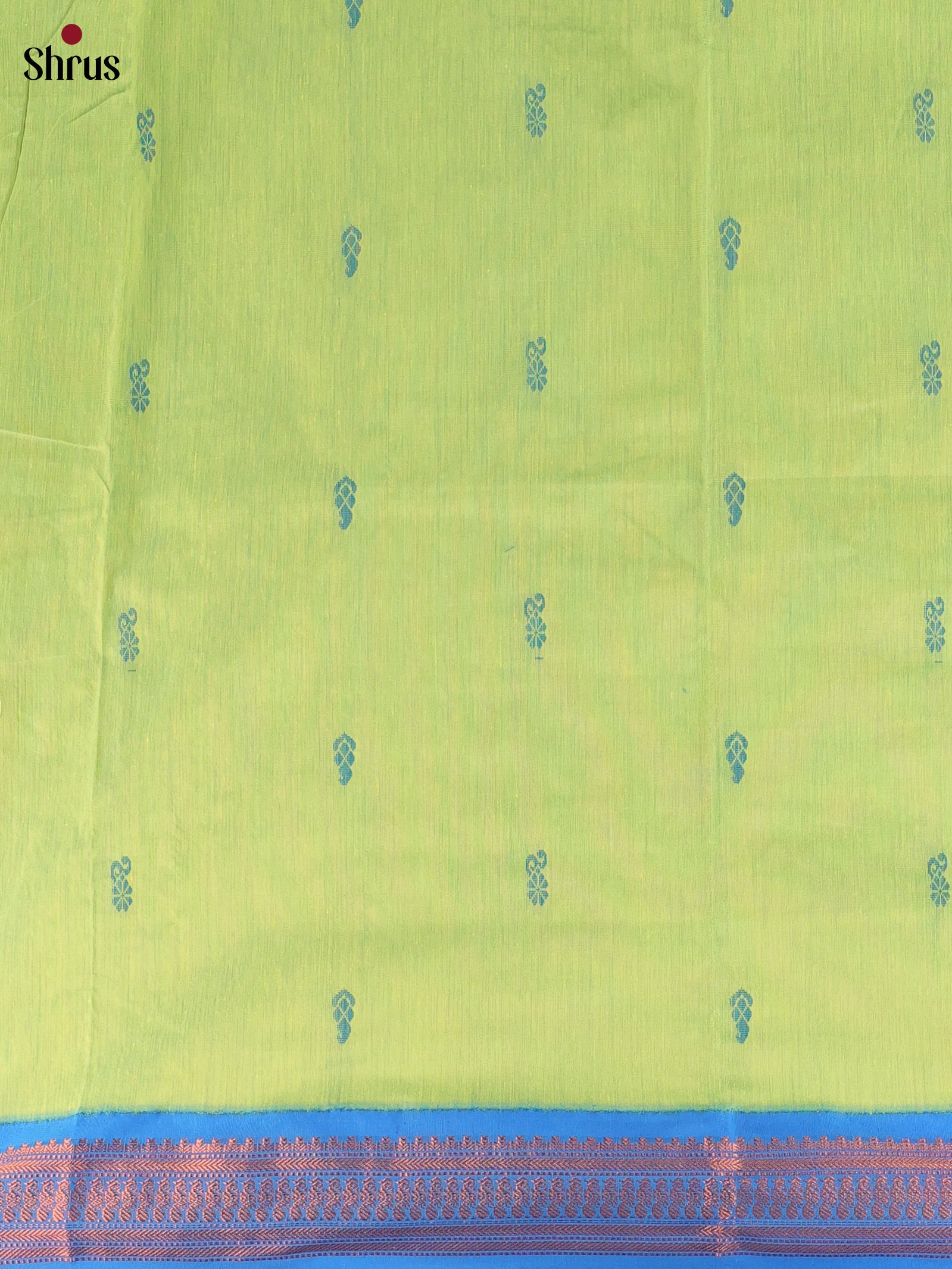 Pista Green & Blue - Kalyani Cotton salwar unstitch - Shop on Shrus.com