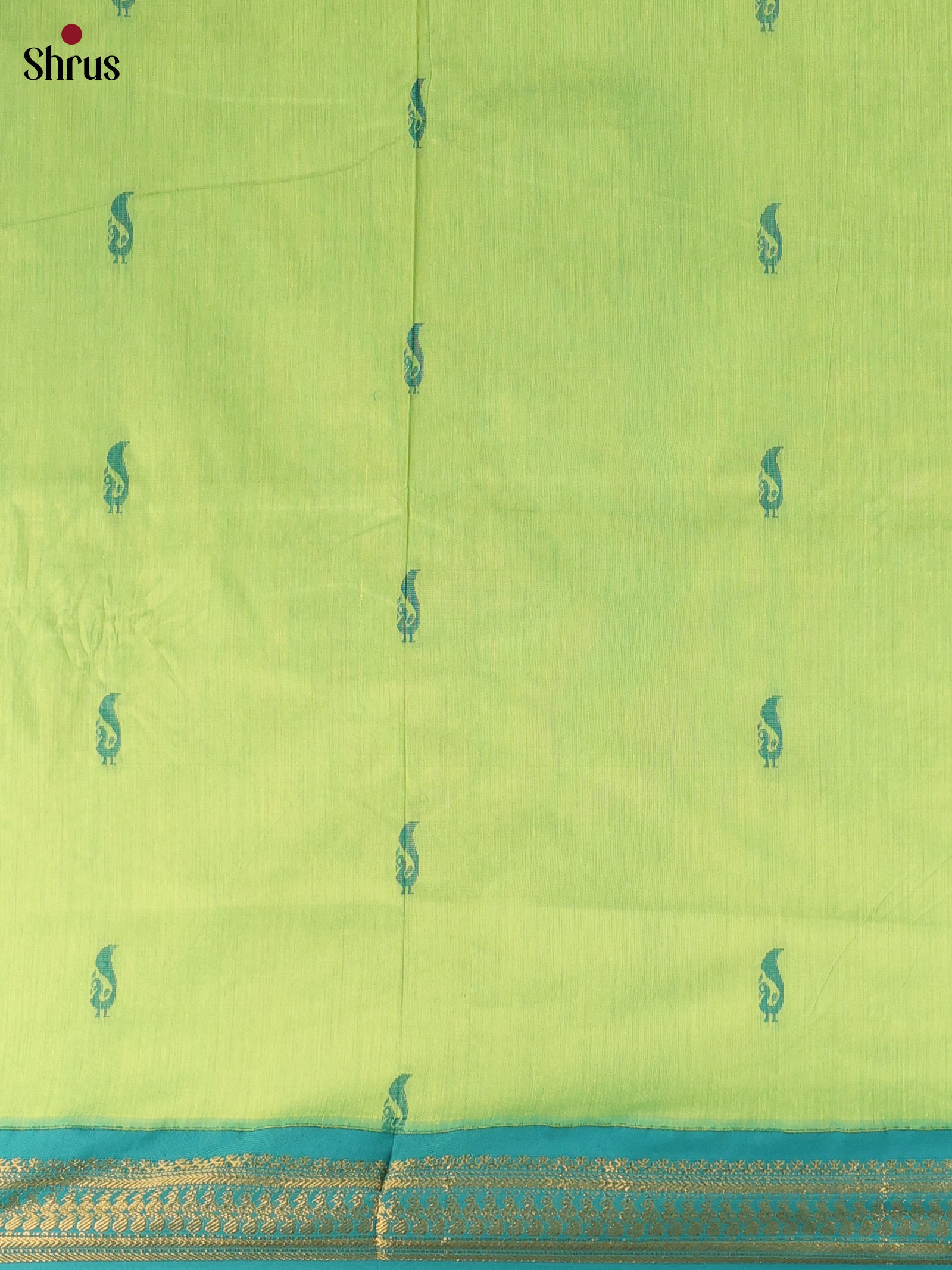 Pista Green & Green - Kalyani Cotton Unstitched Top & Dupatta - CLS05050 - Shop on Shrus.com