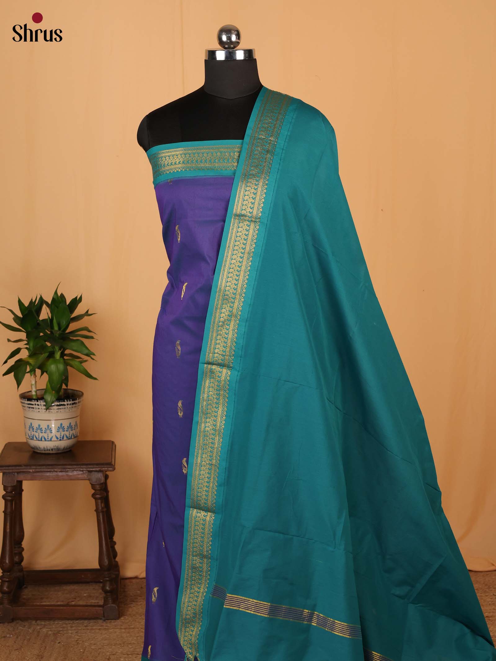 Violet & Green - Kalyani Cotton salwar unstitch - Shop on Shrus.com