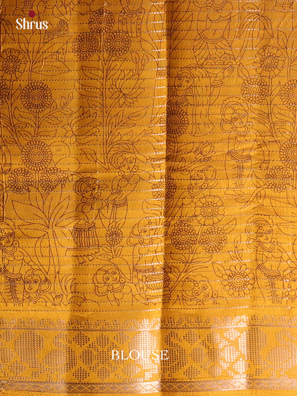 Violet & Mustard - Printed Semi Tussar Saree - Shop on Shrus.com