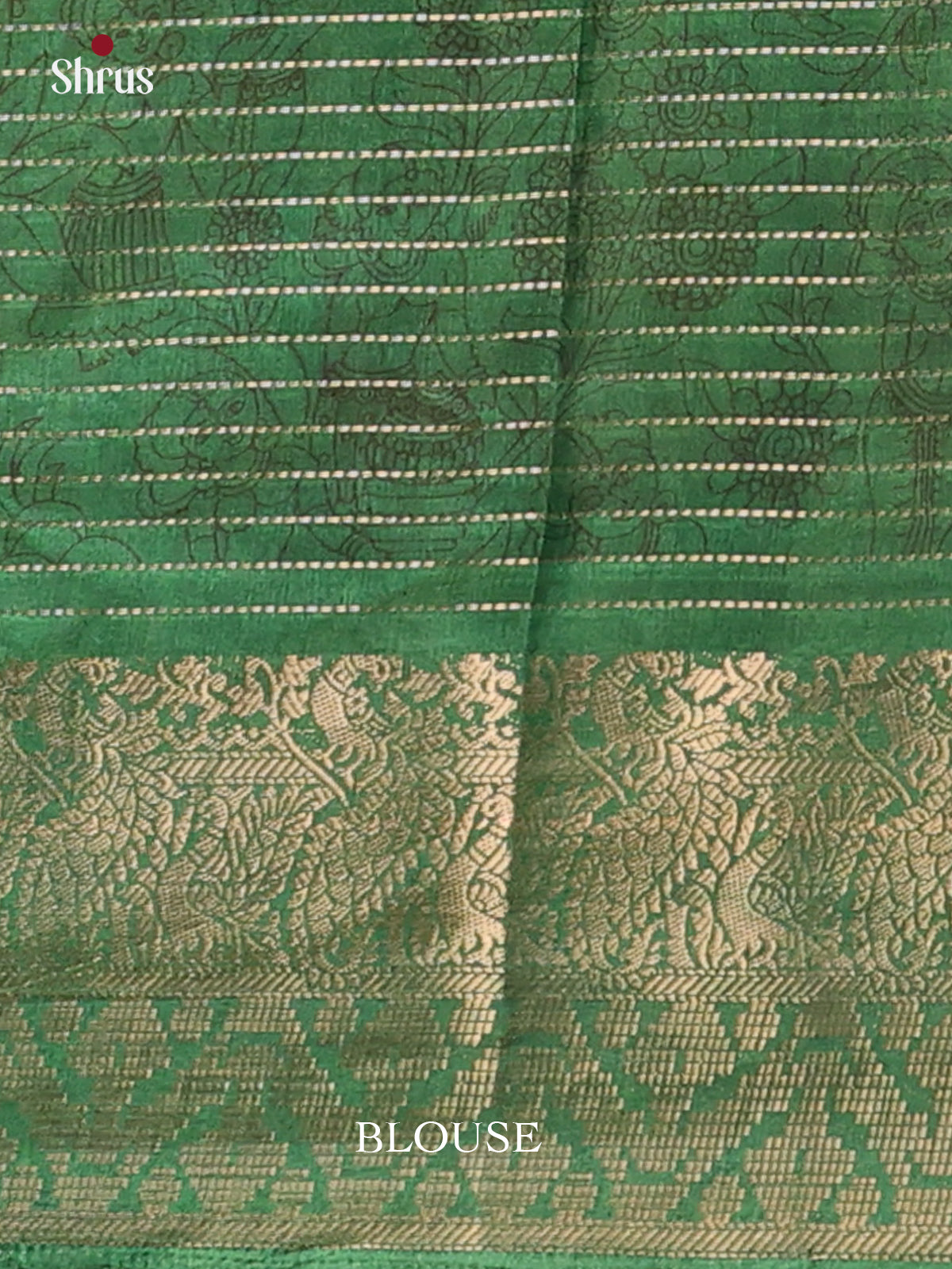 Red & Green - Printed Semi Tussar Saree - Shop on Shrus.com