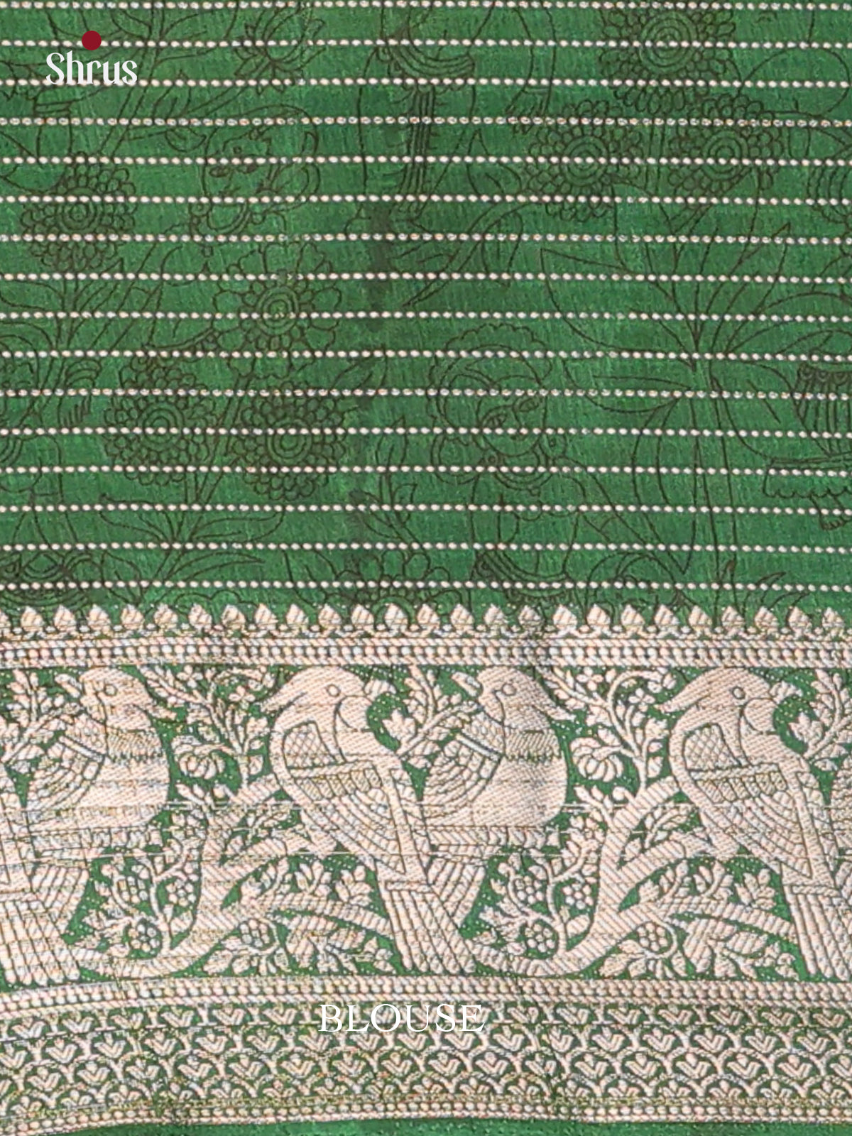 Red & Green - Printed Semi Tussar Saree - Shop on Shrus.com