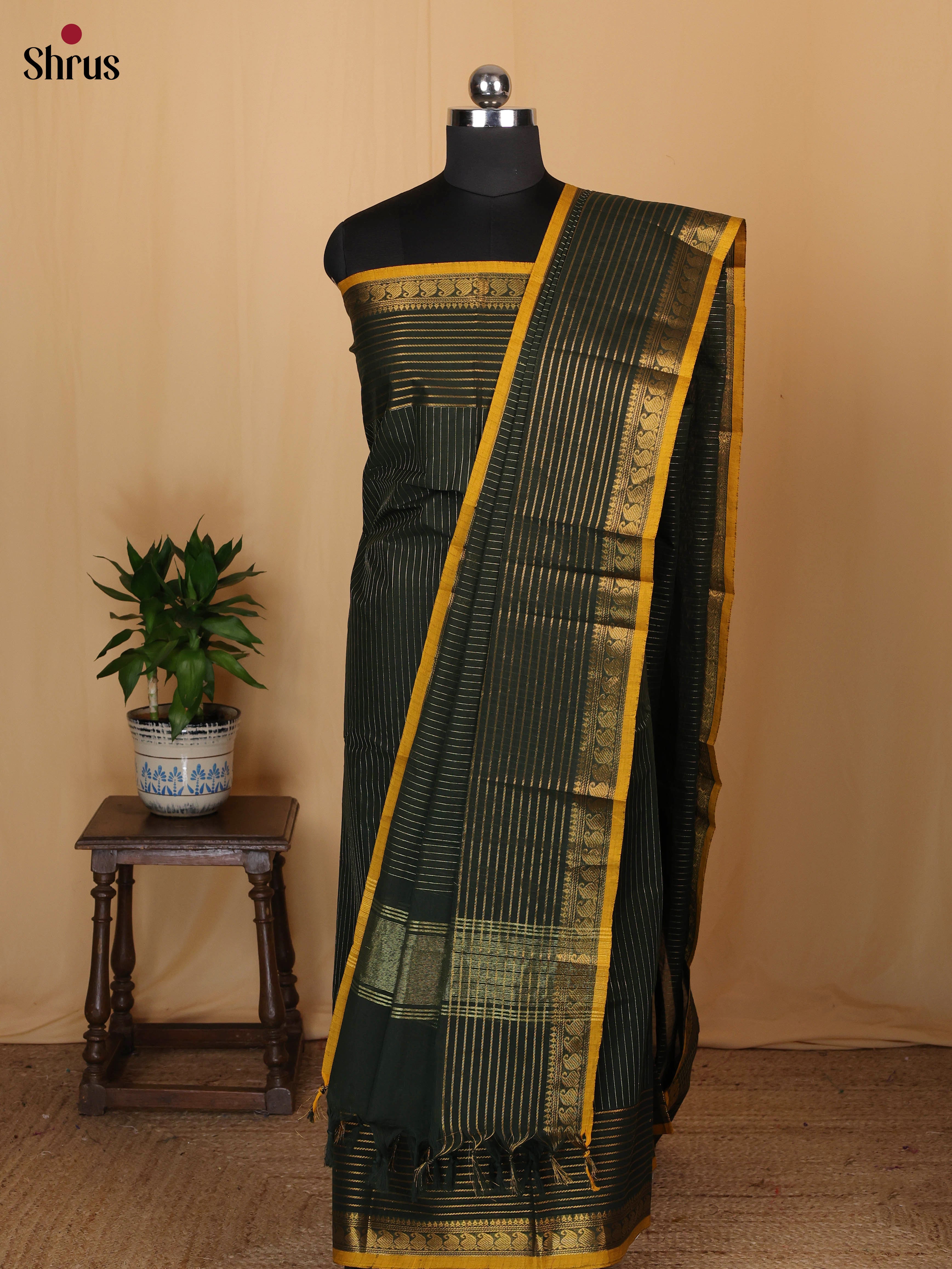 Green & Yellow - chettinad top & dupatta combo - Shop on Shrus.com