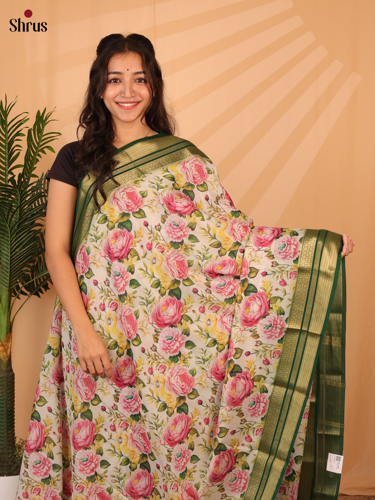 Lite Green & Green - Mysore Silk Saree - Shop on Shrus.com