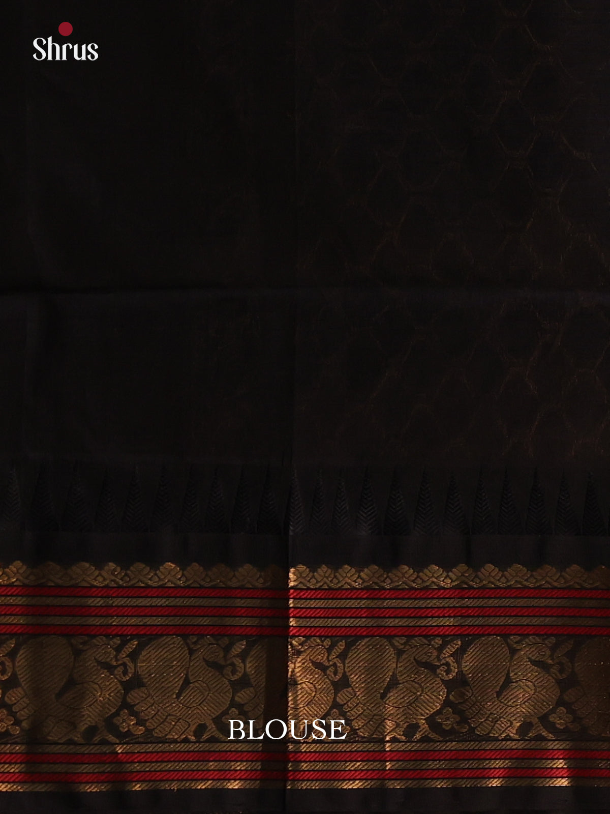 Cream & Black - Silk Cotton Saree - Shop on Shrus.com