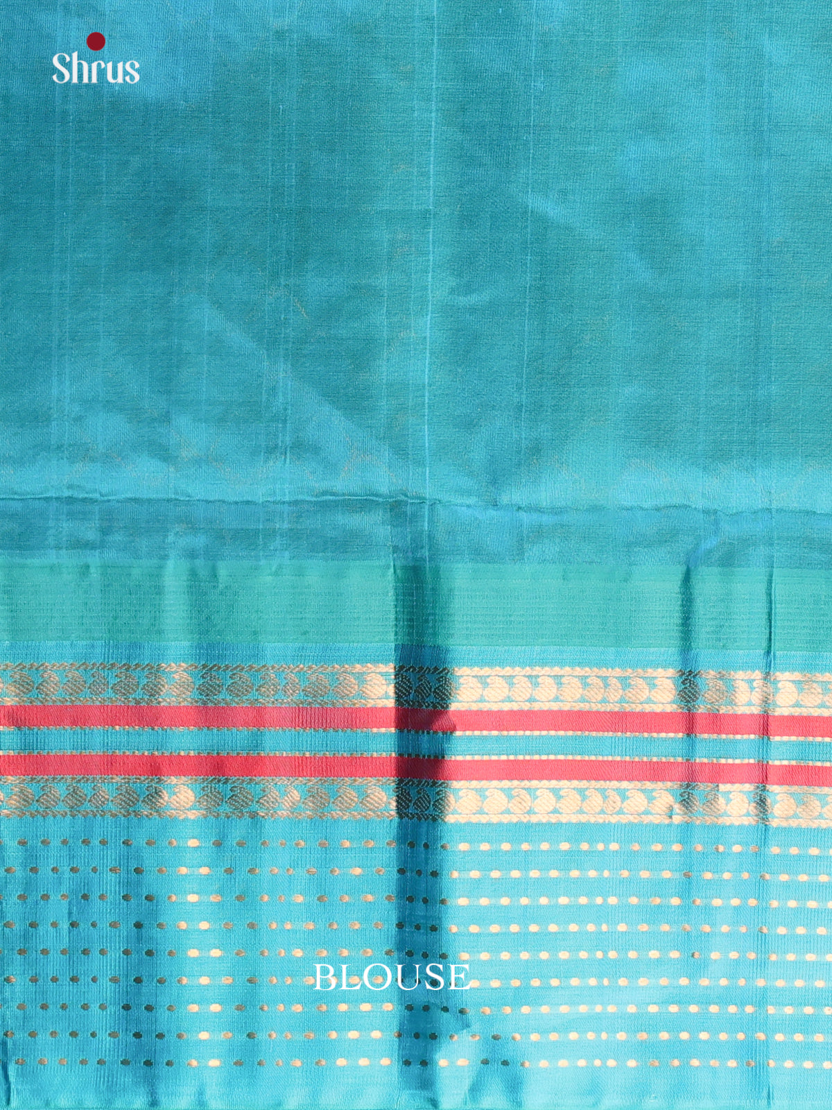 Brown & Teal - Silk Cotton Saree - Shop on Shrus.com