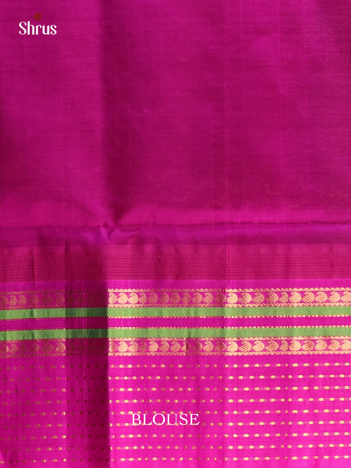 Green & Majenta- Silk Cotton Saree - Shop on Shrus.com
