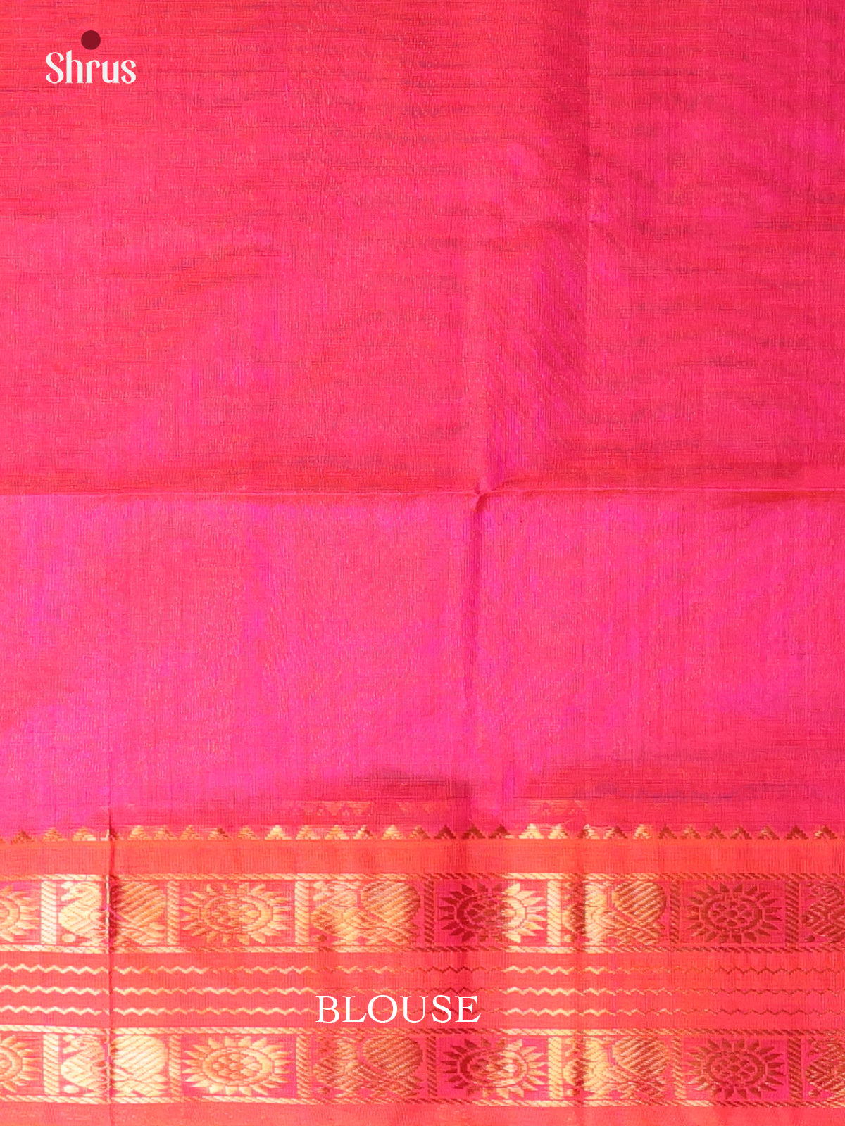 Blue & Pink - Silk Cotton Saree - Shop on Shrus.com