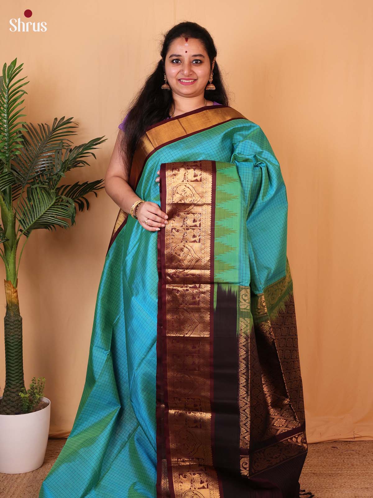 CLS09040 - Silk Cotton Saree - Shop on Shrus.com