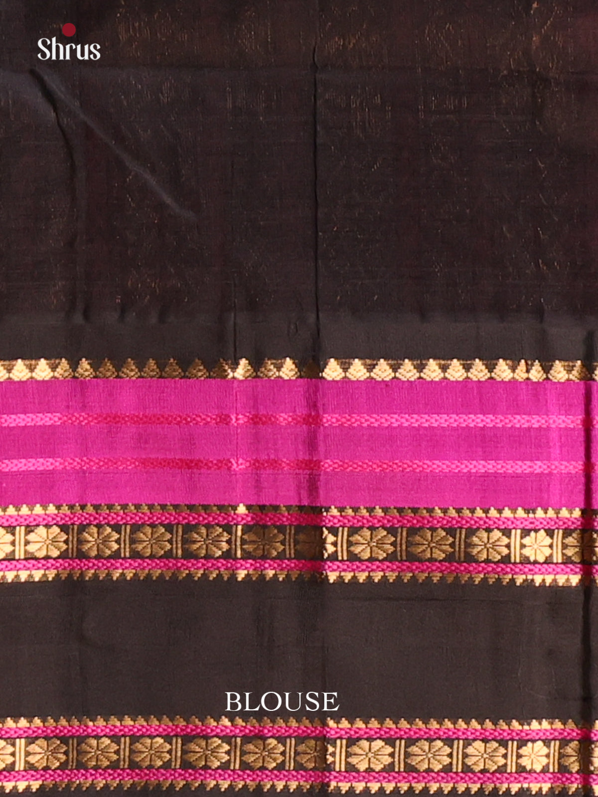 Pink & Black - Silk Cotton Saree - Shop on Shrus.com