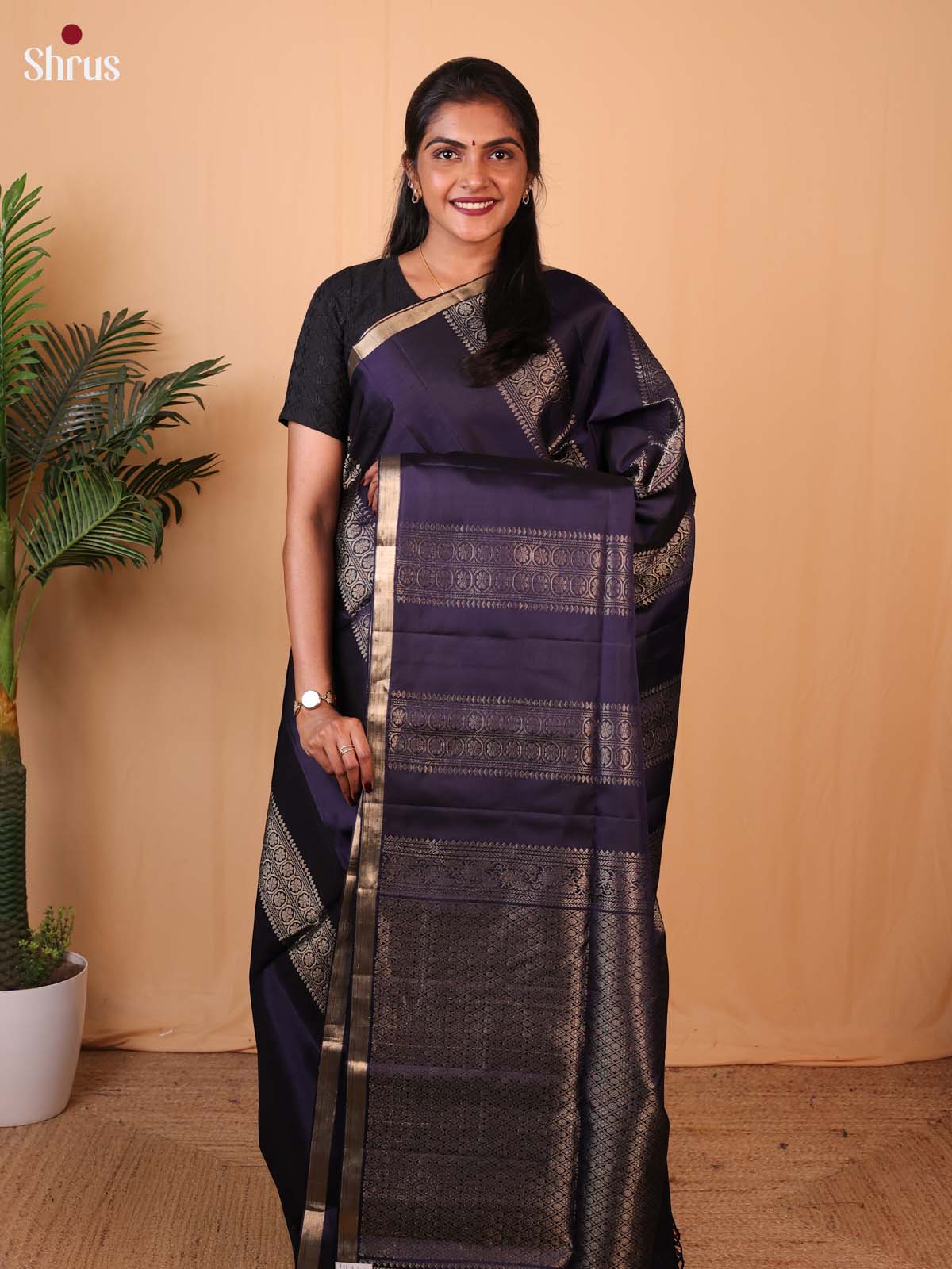 Violet - Soft Silk Saree - Shop on Shrus.com