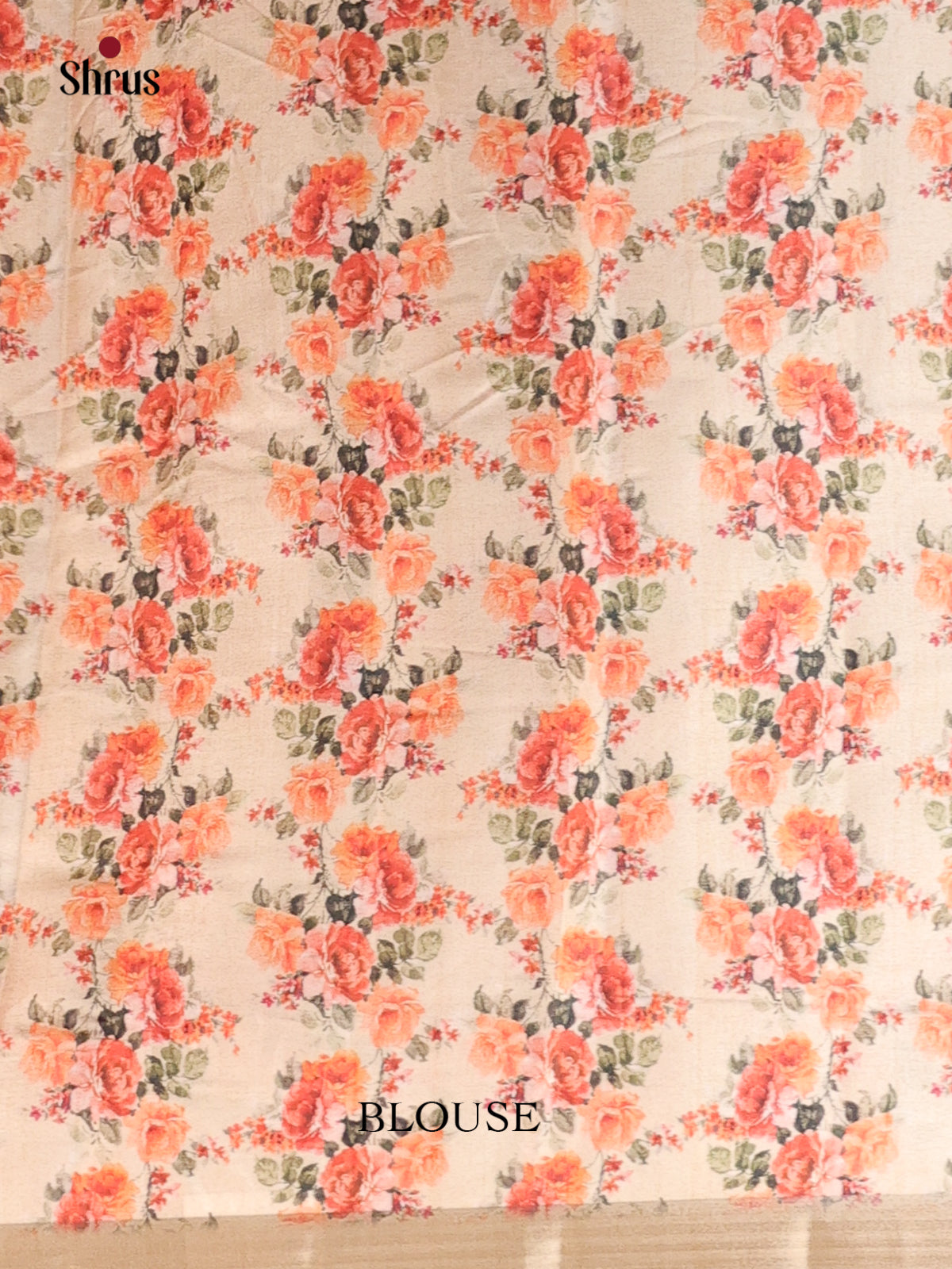 Dark Mustard & Cream - Printed Tussar Saree - Shop on Shrus.com