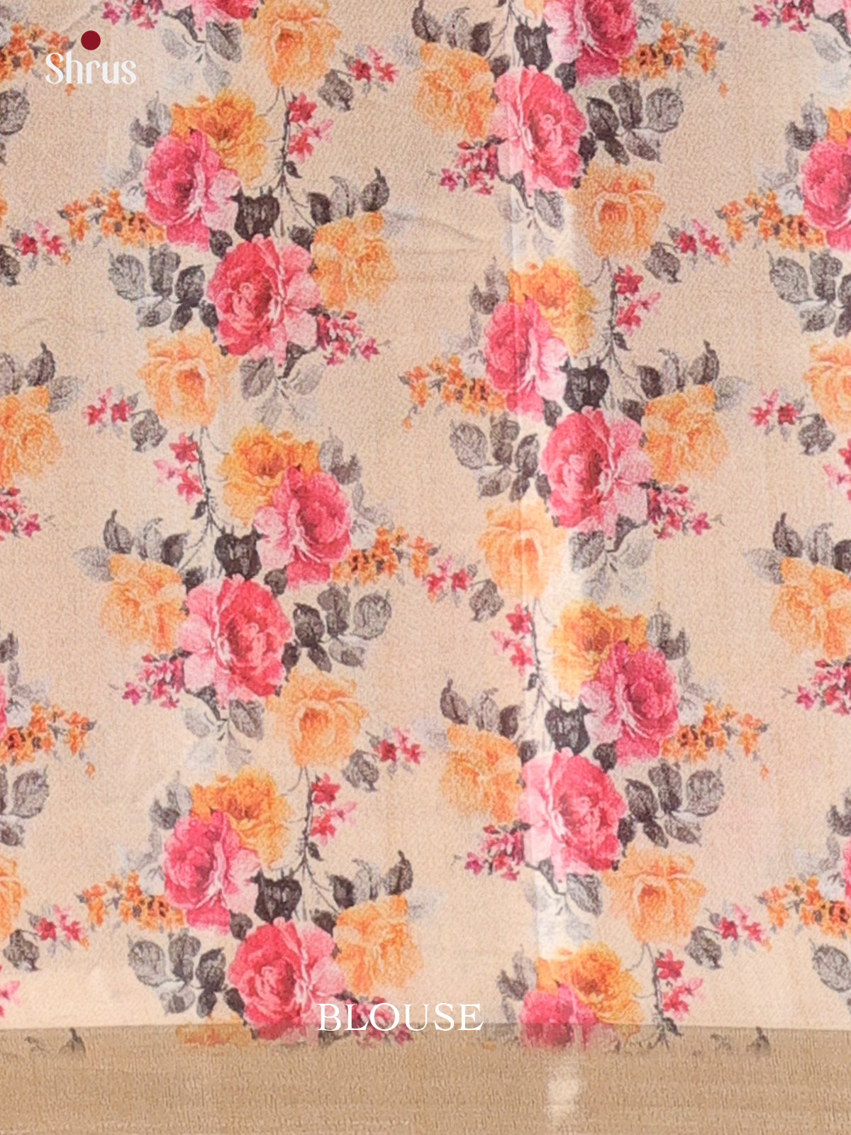 Black & Cream - Printed Tussar Saree - Shop on Shrus.com