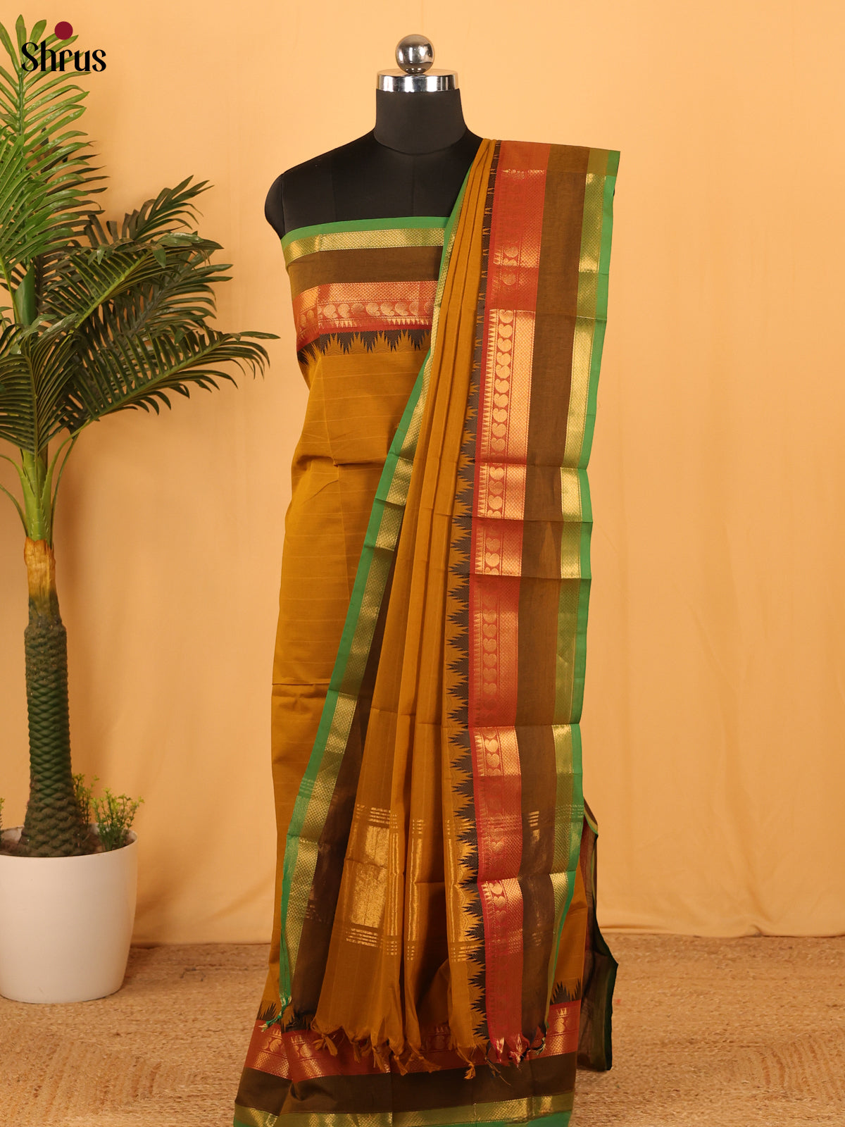 Mehandi & Green - chettinad top & dupatta combo - Shop on Shrus.com
