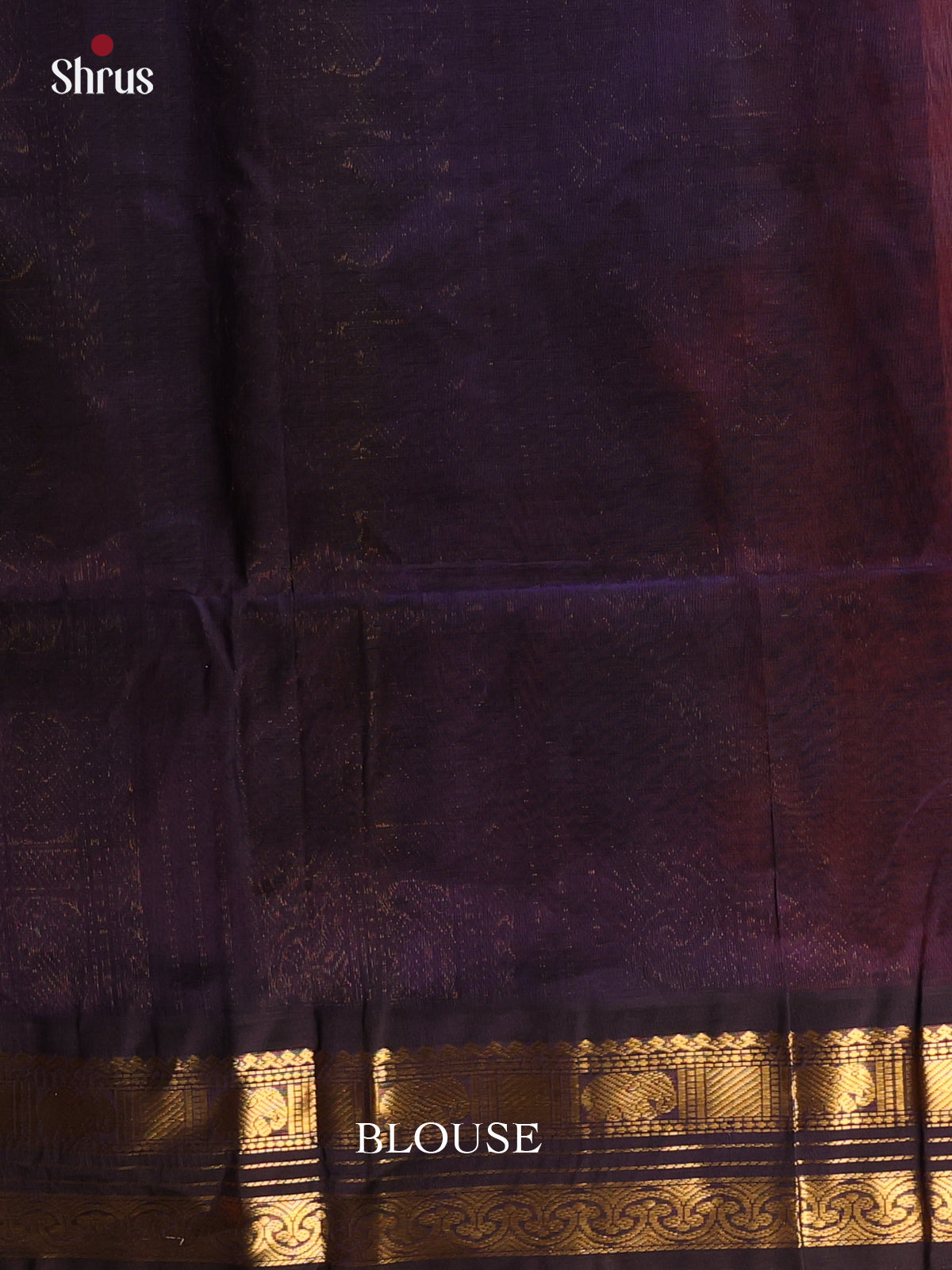 Peach & Dark Purple - Silk Cotton Saree - Shop on Shrus.com