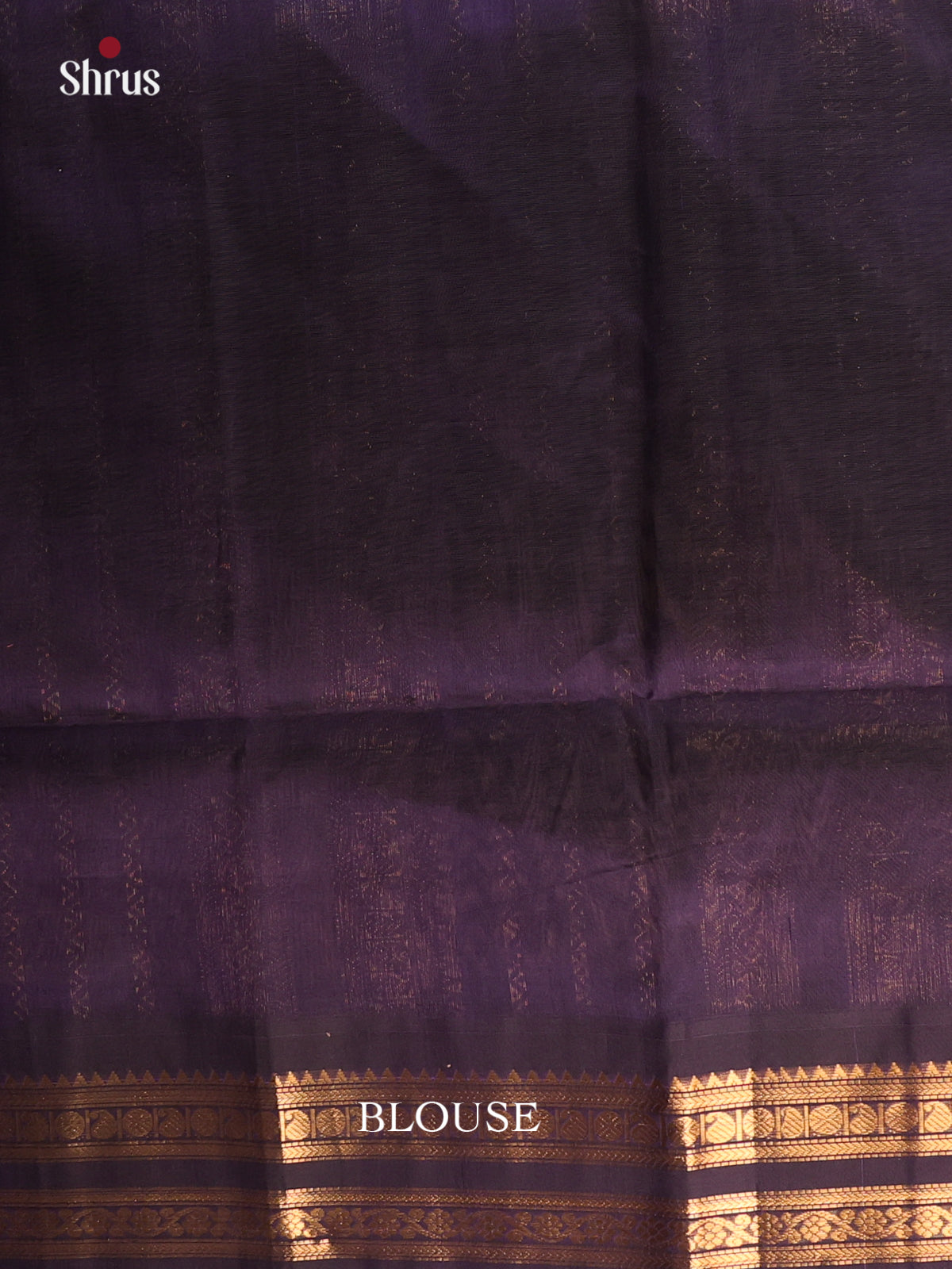 Cream & Violet - Silk Cotton Saree - Shop on Shrus.com