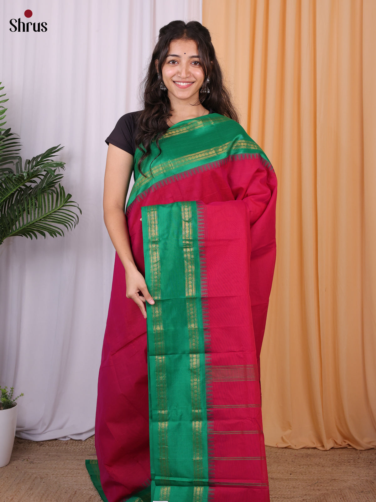 Red & Green - Chettinad Cotton Saree - Shop on Shrus.com