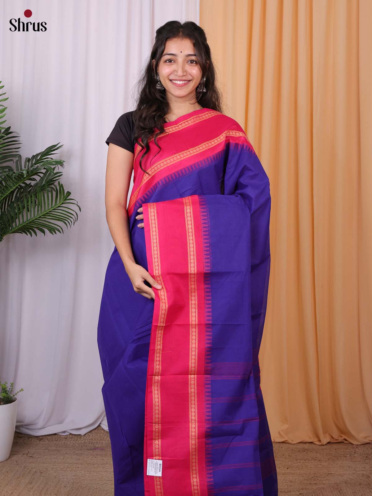 Violet & Pink - Chettinad Cotton Saree - Shop on Shrus.com