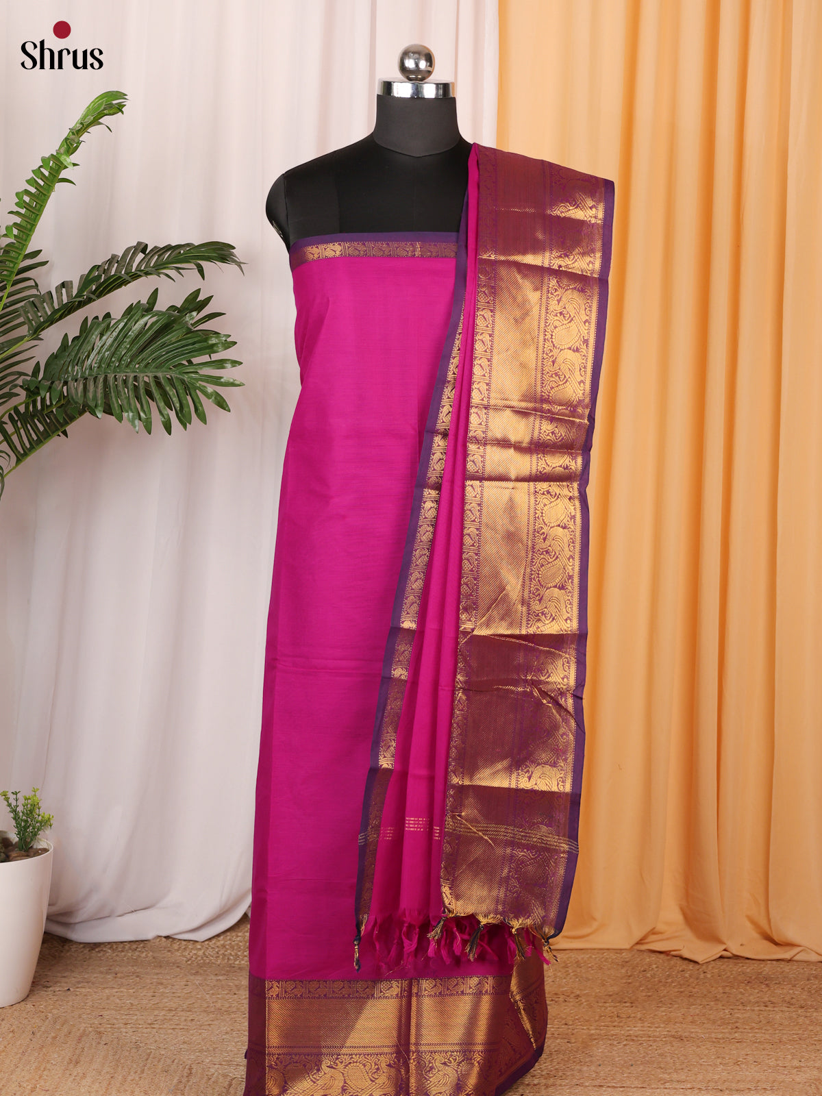 Majenta & Violet - chettinad top & dupatta combo - Shop on Shrus.com