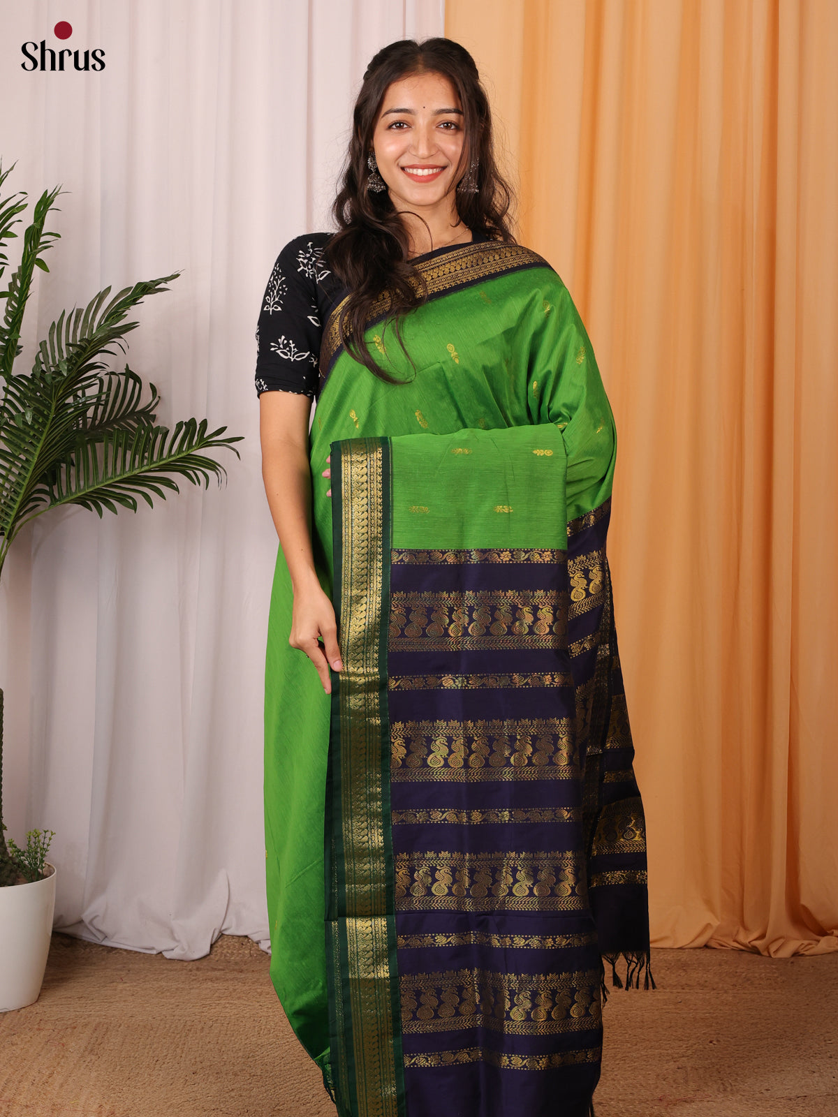 Green & Blue - Kalyani Cotton Saree - Shop on Shrus.com