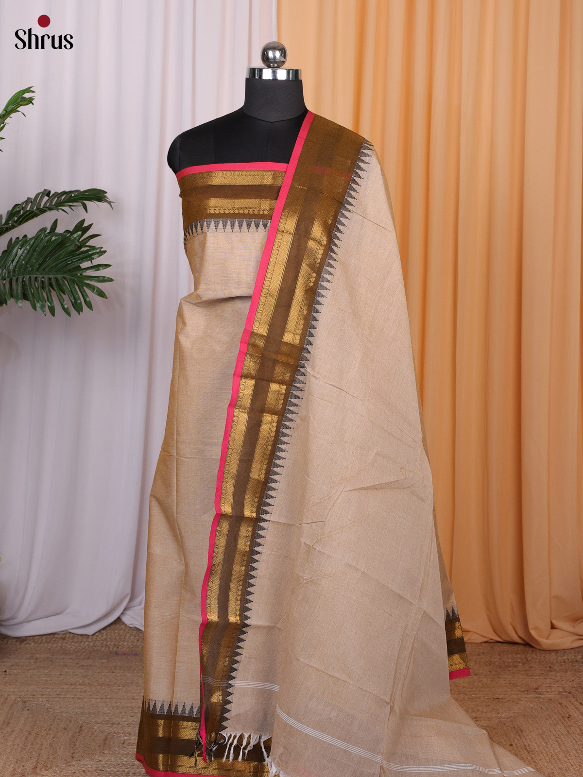Lite Grey & Green - chettinad top & dupatta combo - Shop on Shrus.com