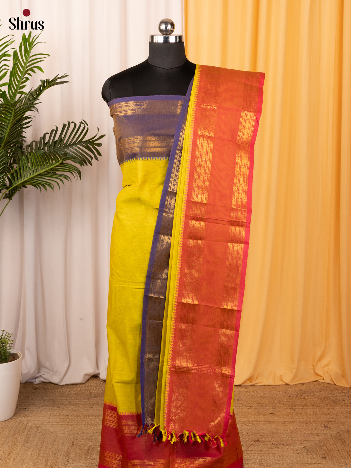 Green & Purple- chettinad top & dupatta combo - Shop on Shrus.com