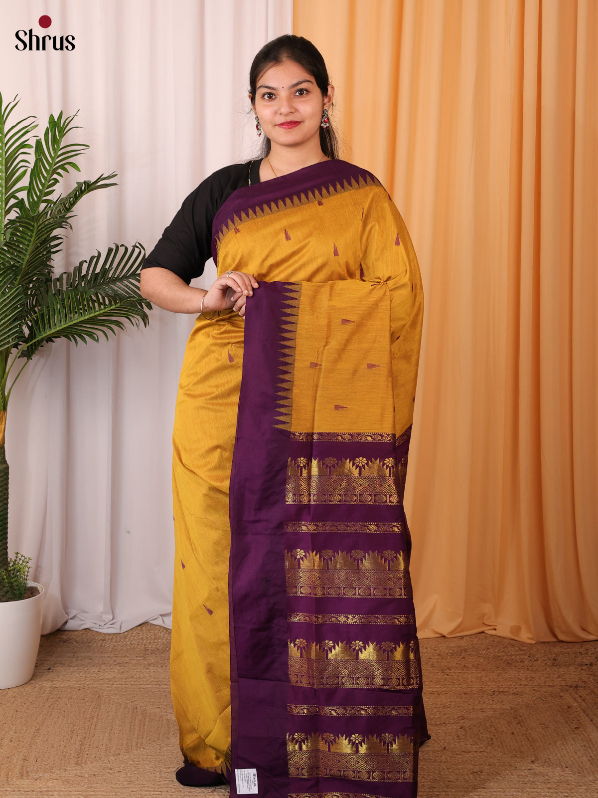 Mustard & Violet - Kalyani Cotton Saree - Shop on Shrus.com