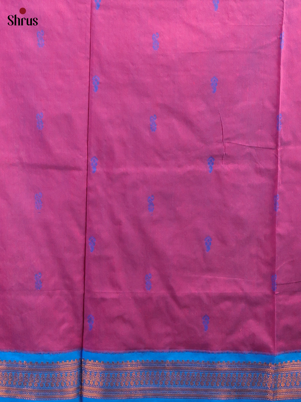 Pink & Blue - Kalyani Cotton unstitched Topm& Dupatta - CLS17051 - Shop on Shrus.com