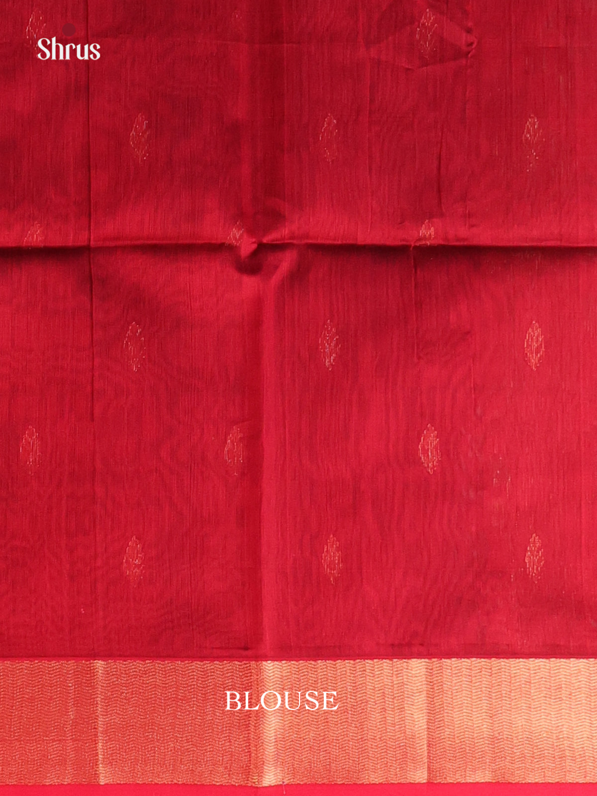 Blue & Red - Maheshwari silkcotton Saree - Shop on Shrus.com