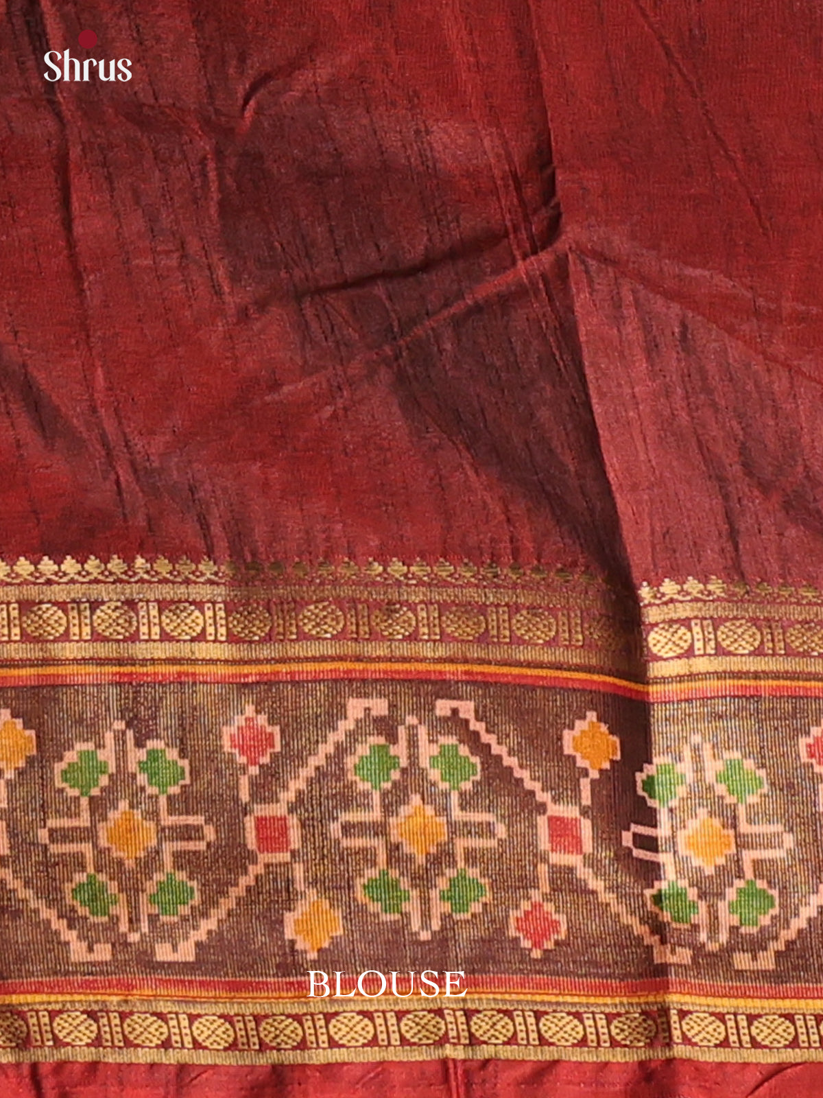 Red & Brown - Semi Patola Saree - Shop on Shrus.com