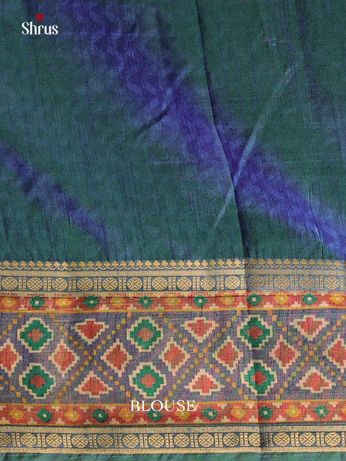 Green & Blue - Semi Patola Saree - Shop on Shrus.com