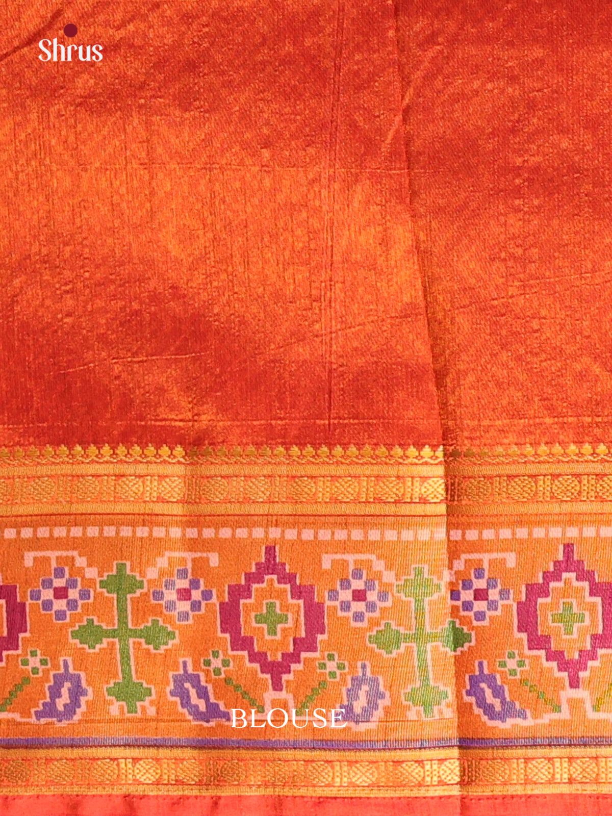 Purple & Orange - Semi Patola Saree - Shop on Shrus.com