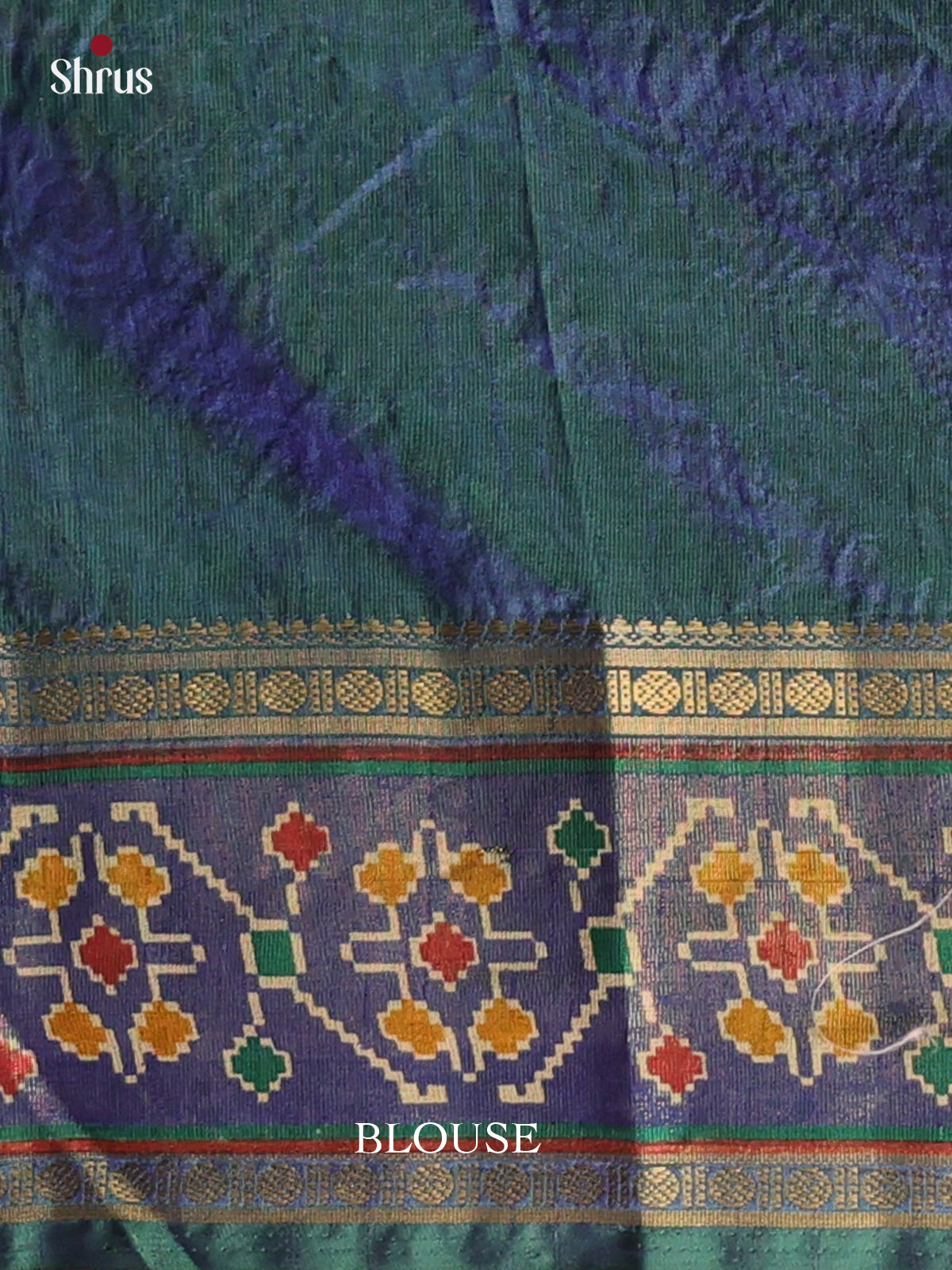 Green & Blue - Semi Patola Saree - Shop on Shrus.com