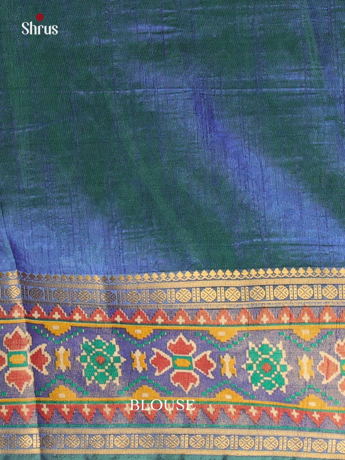 Green & Blue - Semi Patola Saree - Shop on Shrus.com