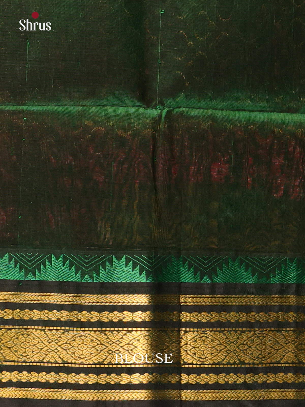 Ivory & Green- Silk Cotton Saree - Shop on Shrus.com