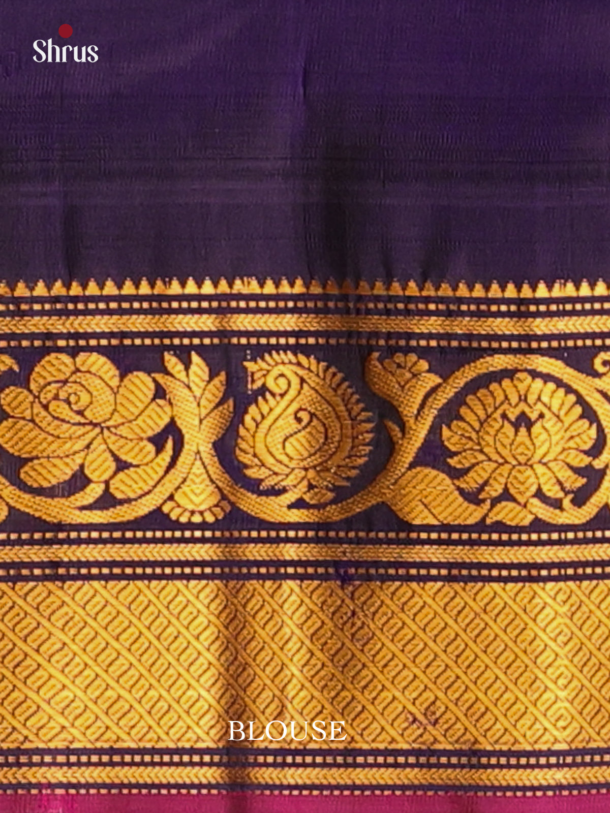 Peach & Blue - Gadwal silk Saree - Shop on Shrus.com