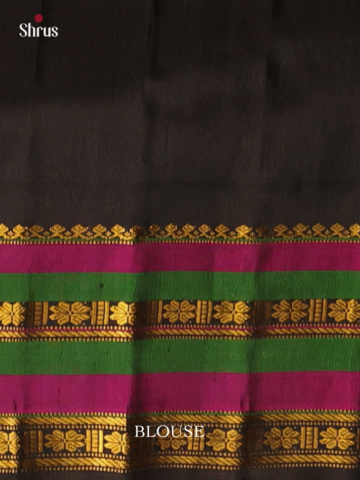 Pista Green & Black - Gadwal silk Saree - Shop on Shrus.com