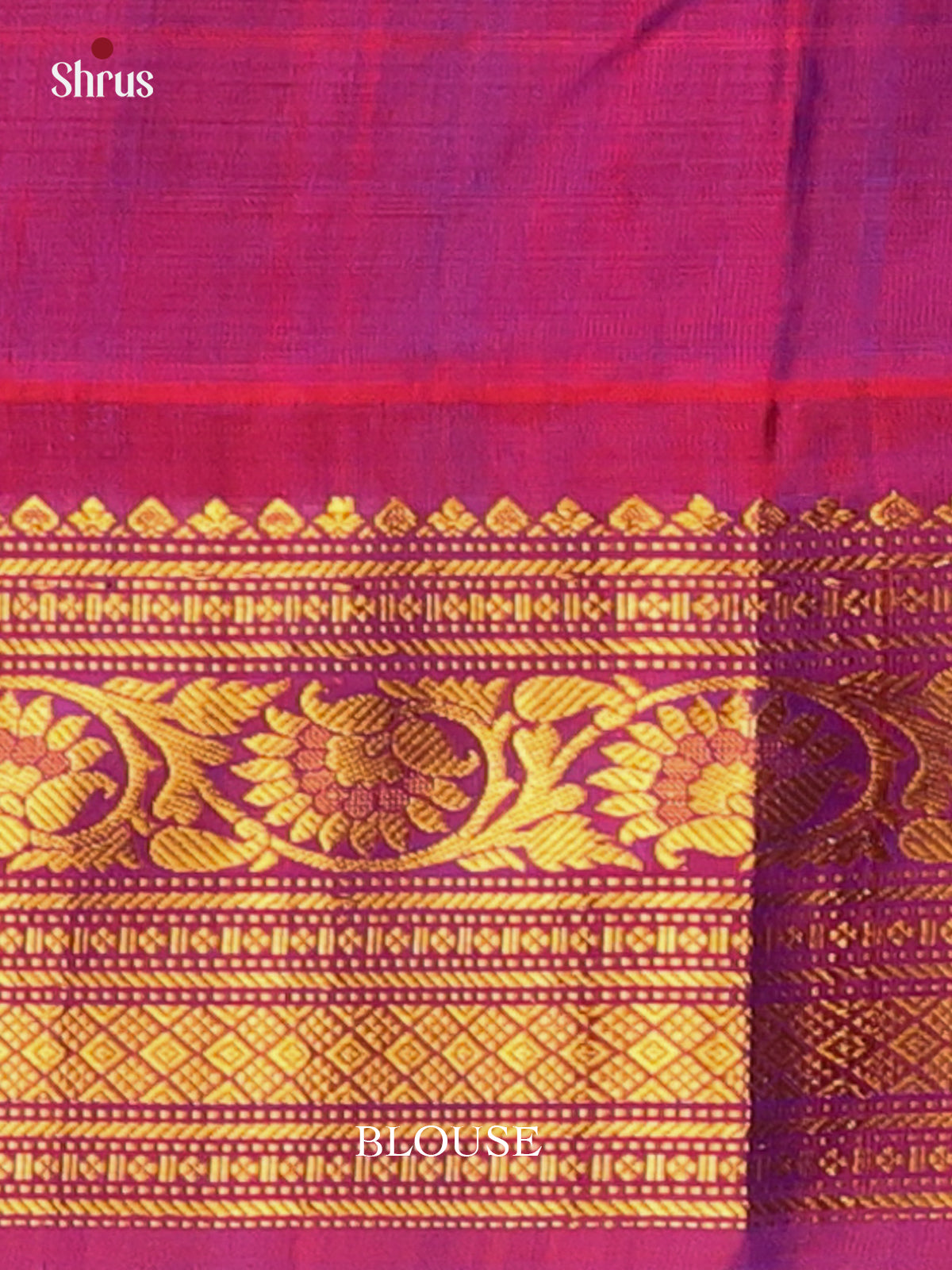 Cream & Purple - Gadwal silk Saree - Shop on Shrus.com