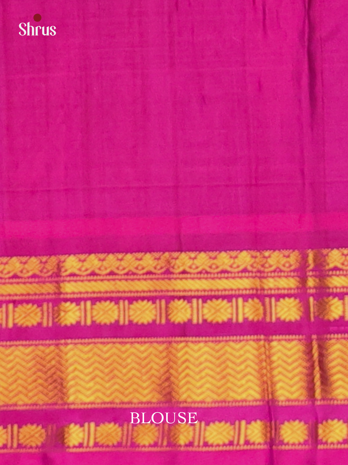 Cream & Pink - Gadwal silk Saree - Shop on Shrus.com