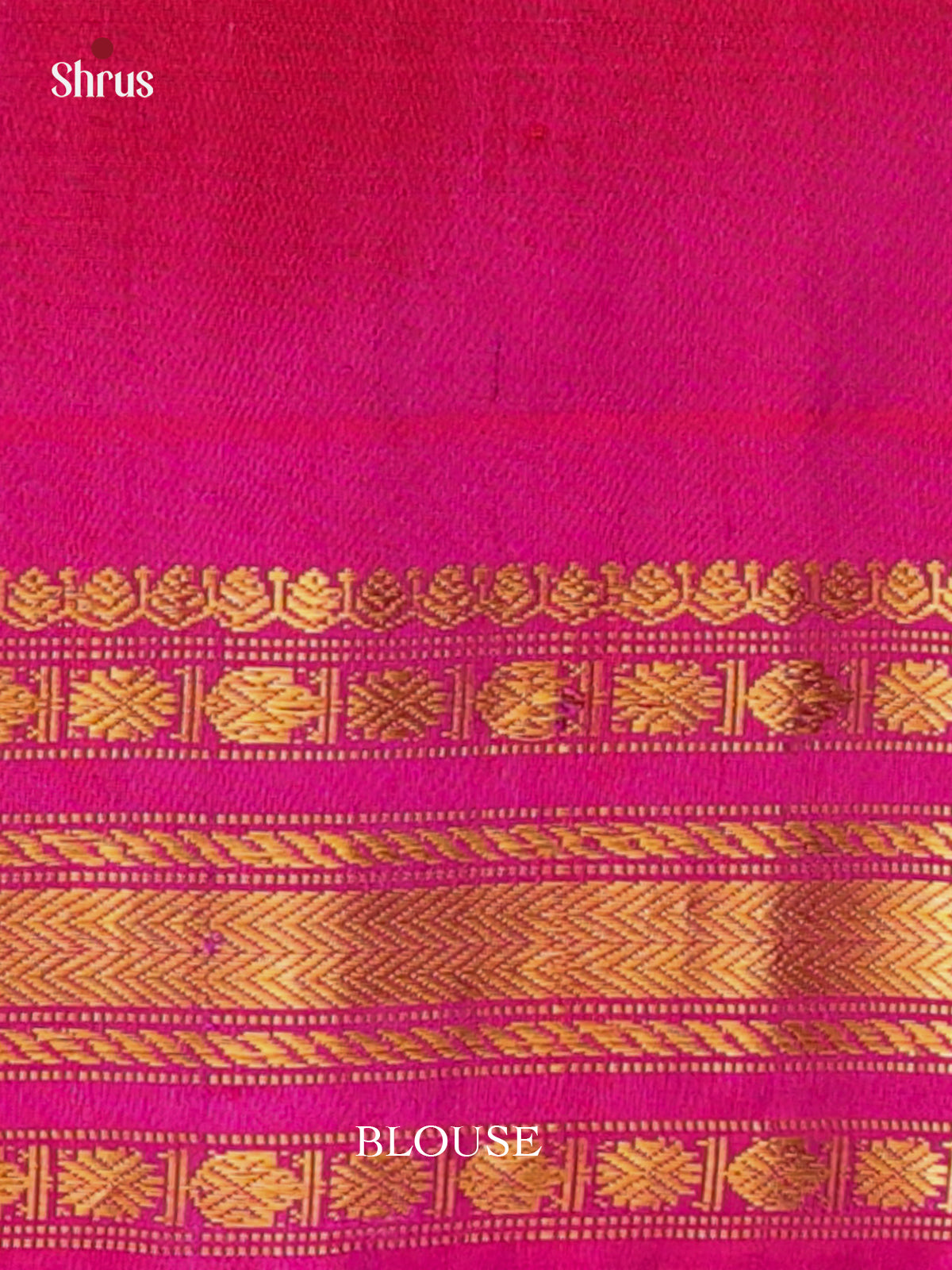 Cream & Pink - Gadwal silk Saree - Shop on Shrus.com
