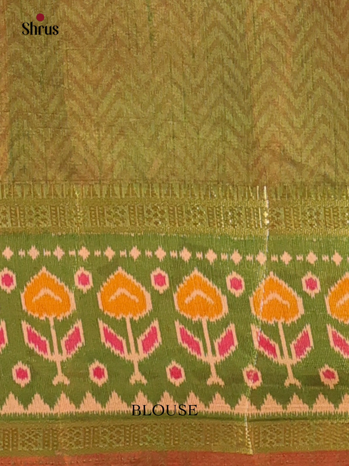 Red & Green- Semi Patola Saree - Shop on Shrus.com