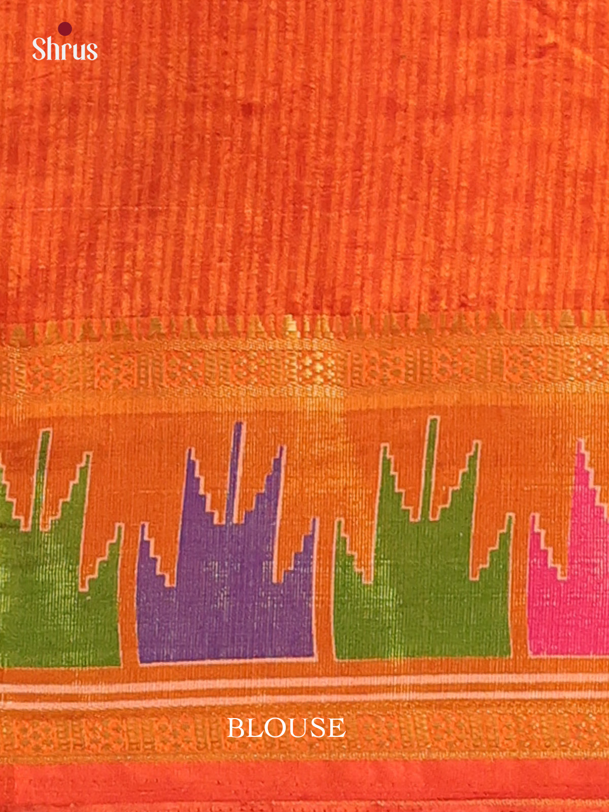 Pink & Orange - Semi Patola Saree - Shop on Shrus.com