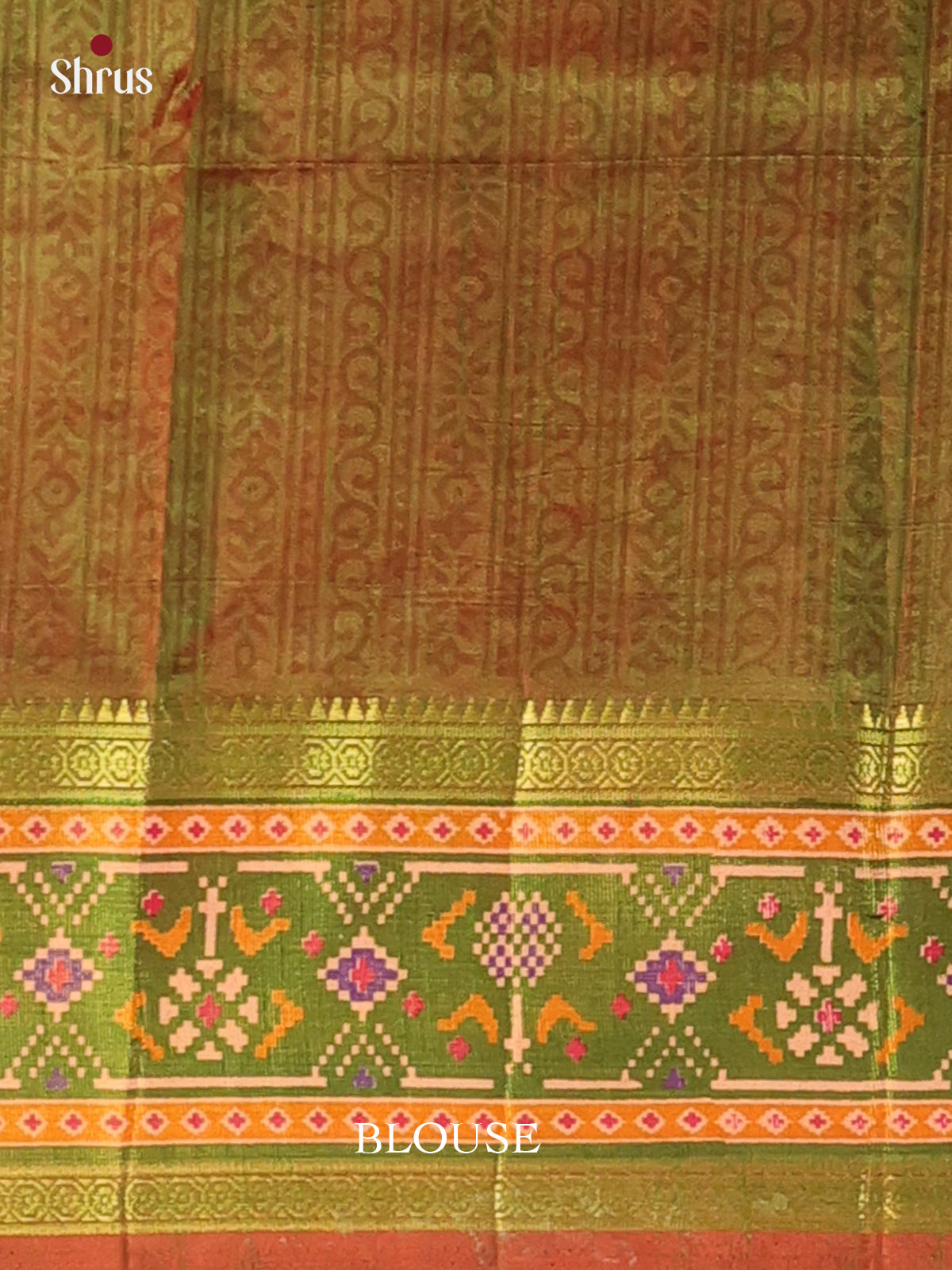 Red & Green- Semi Patola Saree - Shop on Shrus.com