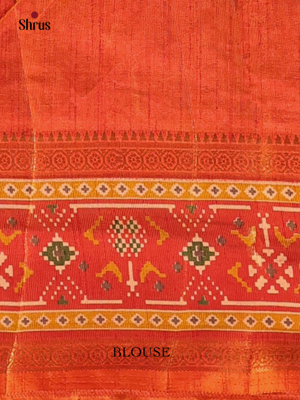 Brown & Orange - Semi Patola Saree - Shop on Shrus.com